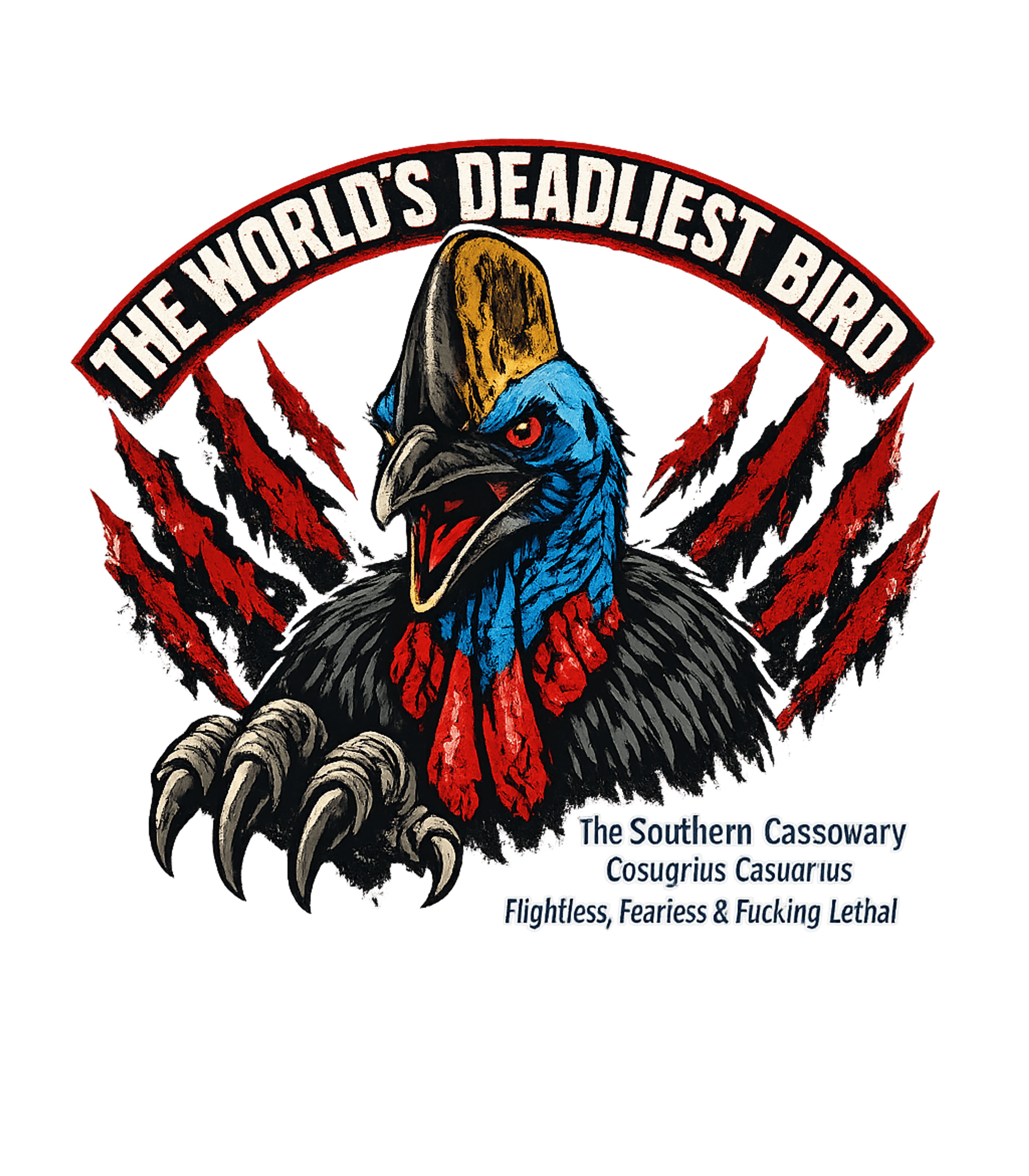 Southern Cassowary Lethal Wildlife Premium T-Shirt featuring Show your respect for nature's most formidable fowl with thi – designed by Geoff Brown @ SunFrog Southern Cassowary Lethal Wildlife Premium T-Shirt featuring Show your respect for nature's most formidable fowl with thi – designed by Geoff Brown @ SunFrog