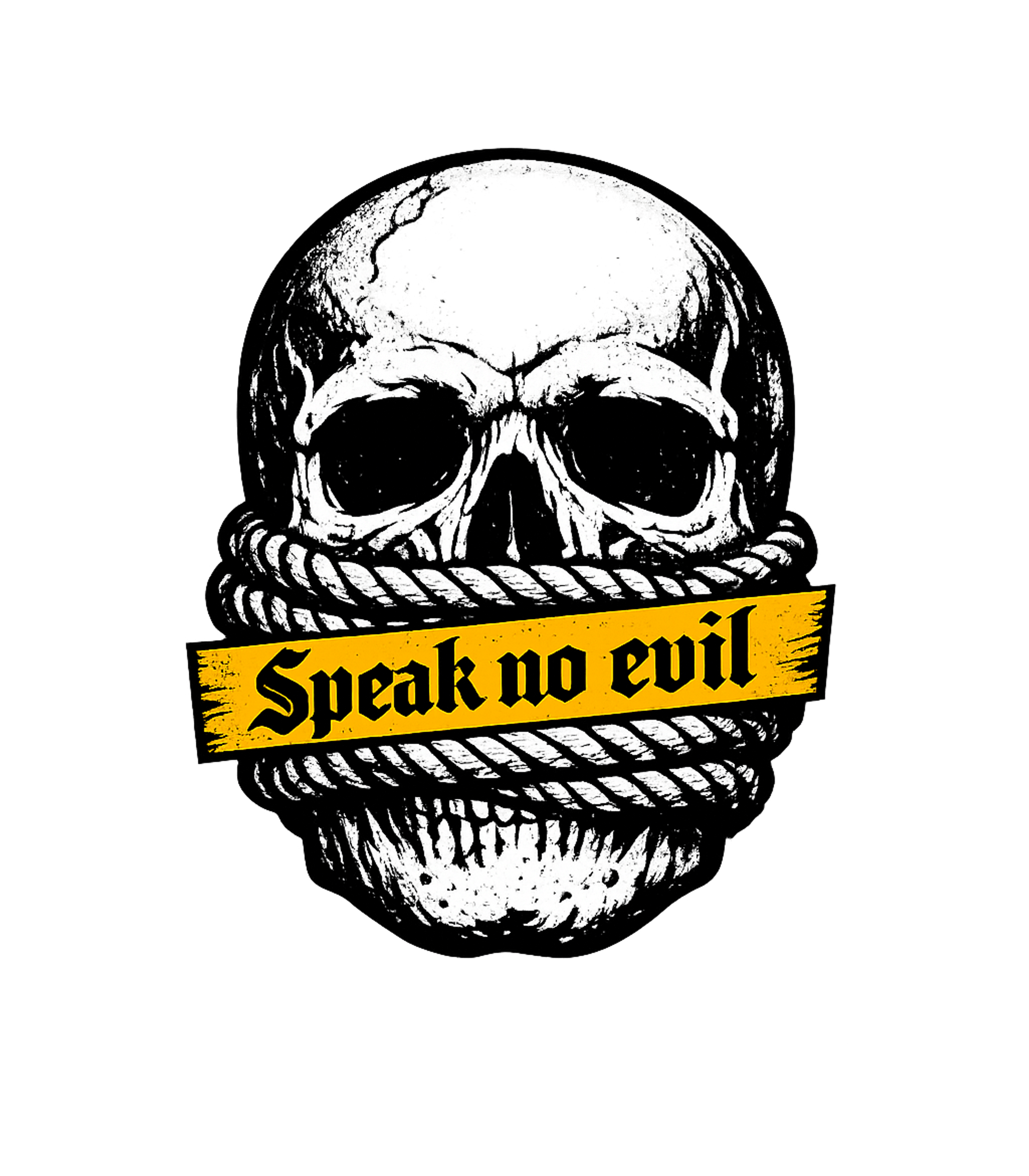 Speak No Evil Skull Inspirational Messages Premium T-Shirt featuring This striking artwork features a skull with a rope-bound mou – designed by Geoff Brown @ SunFrog Speak No Evil Skull Inspirational Messages Premium T-Shirt featuring This striking artwork features a skull with a rope-bound mou – designed by Geoff Brown @ SunFrog