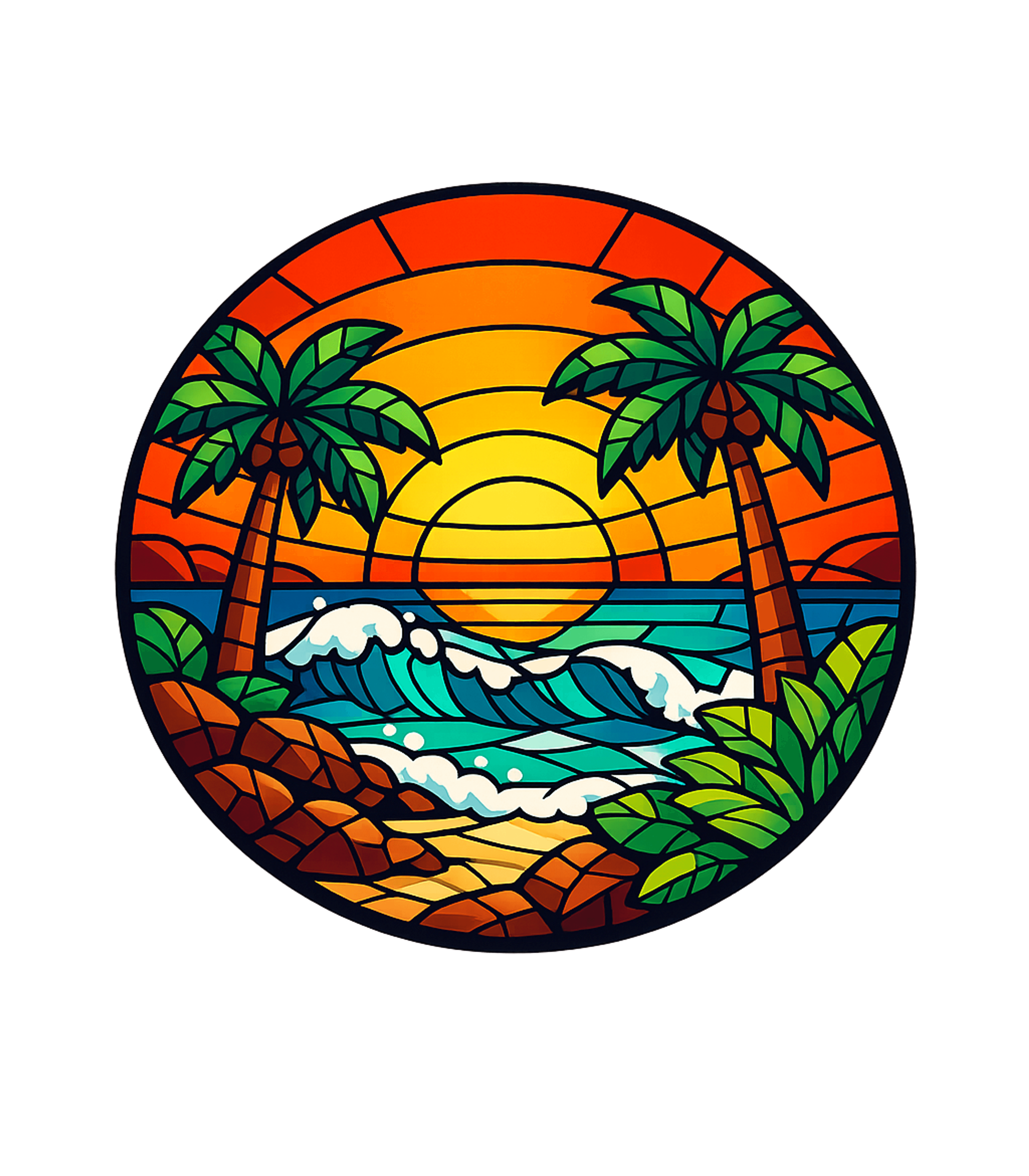 Stained Glass Beach Sunset Travel Crewneck Sweatshirt featuring Embrace the tranquil beauty of this retro-inspired stained g – designed by Geoff Brown @ SunFrog Stained Glass Beach Sunset Travel Crewneck Sweatshirt featuring Embrace the tranquil beauty of this retro-inspired stained g – designed by Geoff Brown @ SunFrog