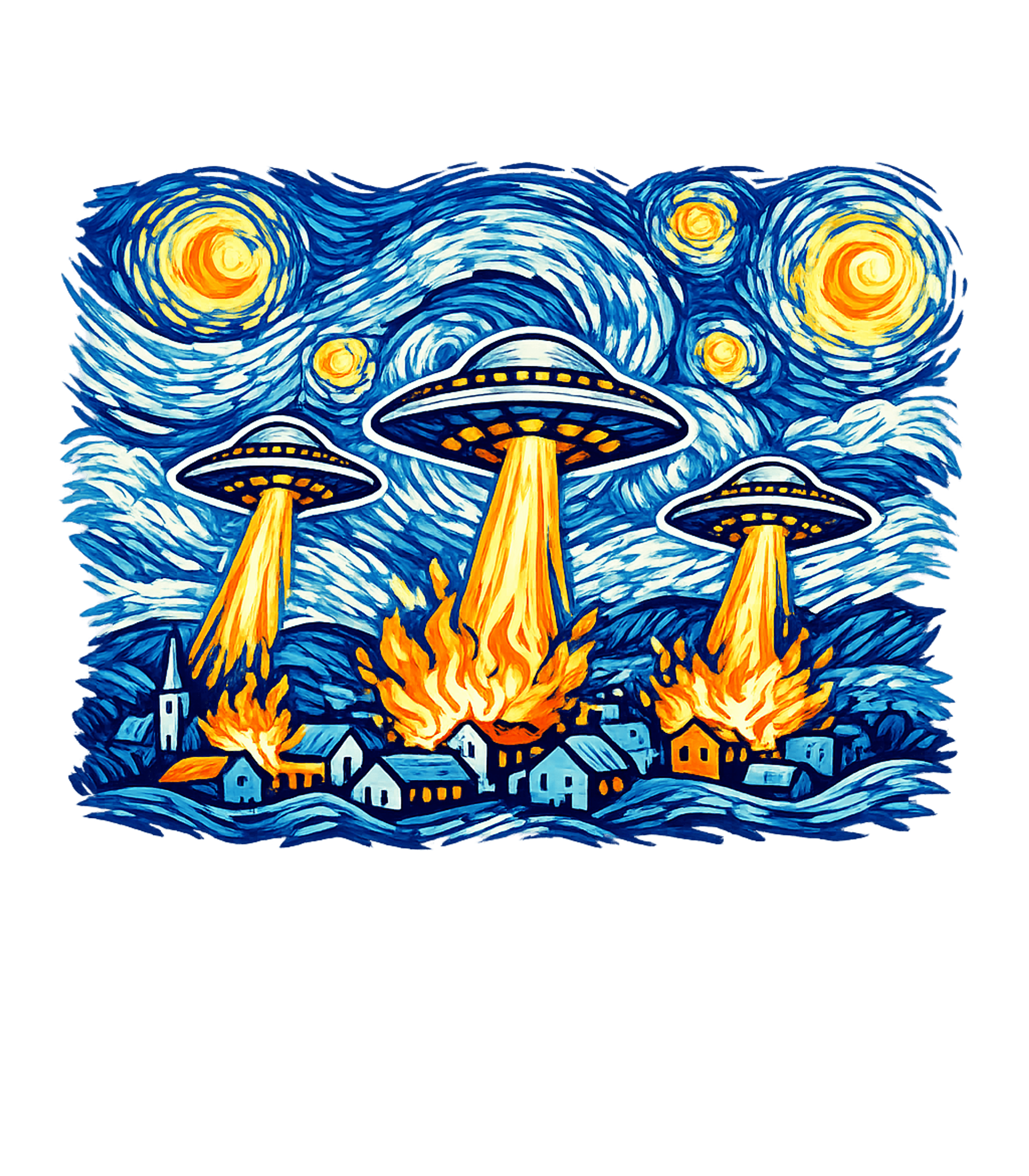 Starry Night Alien Invasion Meme Humor Crewneck Sweatshirt featuring Experience a cosmic twist on a classic masterpiece with this – designed by Geoff Brown @ SunFrog Starry Night Alien Invasion Meme Humor Crewneck Sweatshirt featuring Experience a cosmic twist on a classic masterpiece with this – designed by Geoff Brown @ SunFrog