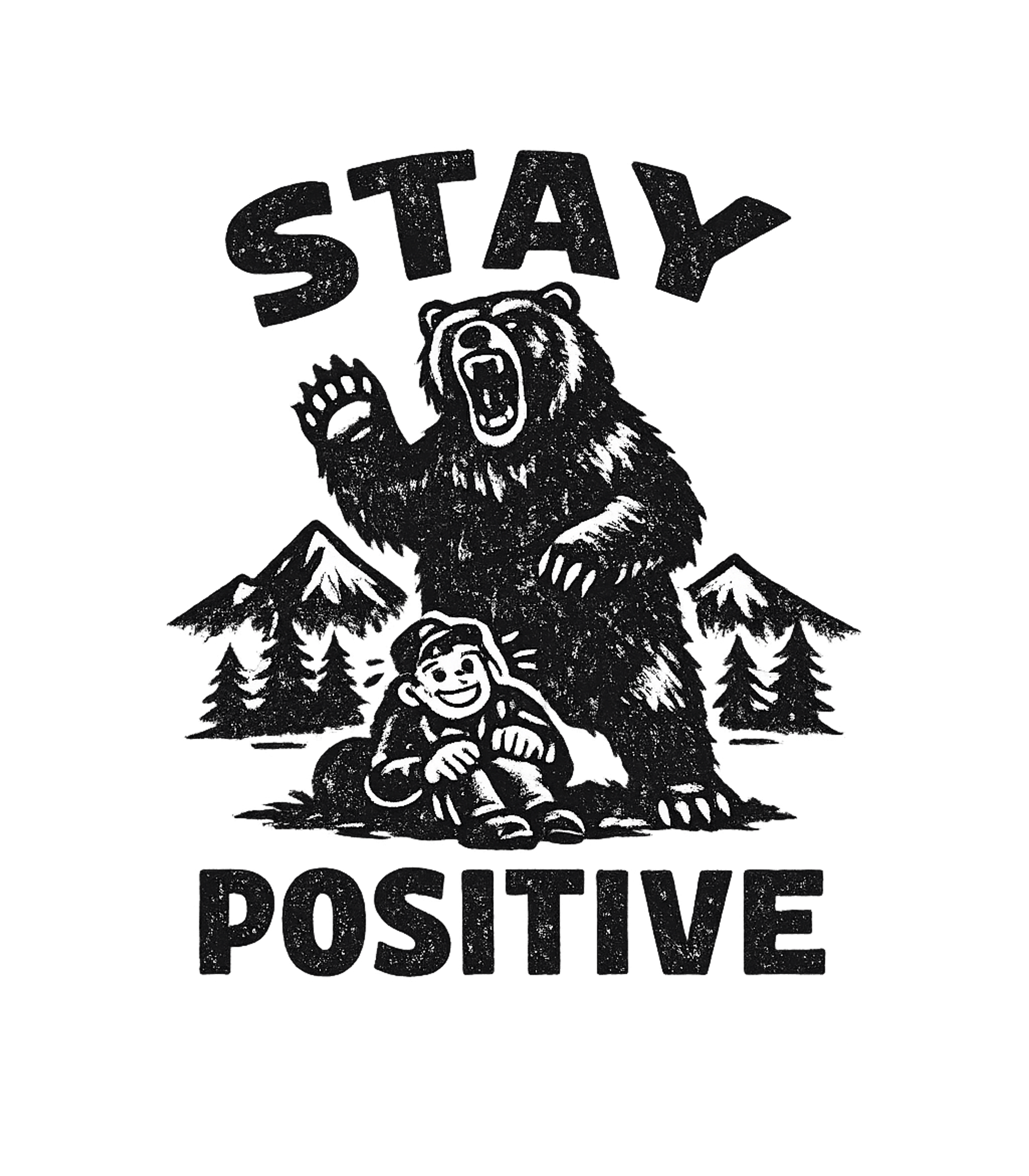 Stay Positive Bear Hiking Premium T-Shirt featuring Embrace a positive outlook with this unique graphic featurin – designed by Geoff Brown @ SunFrog Stay Positive Bear Hiking Premium T-Shirt featuring Embrace a positive outlook with this unique graphic featurin – designed by Geoff Brown @ SunFrog