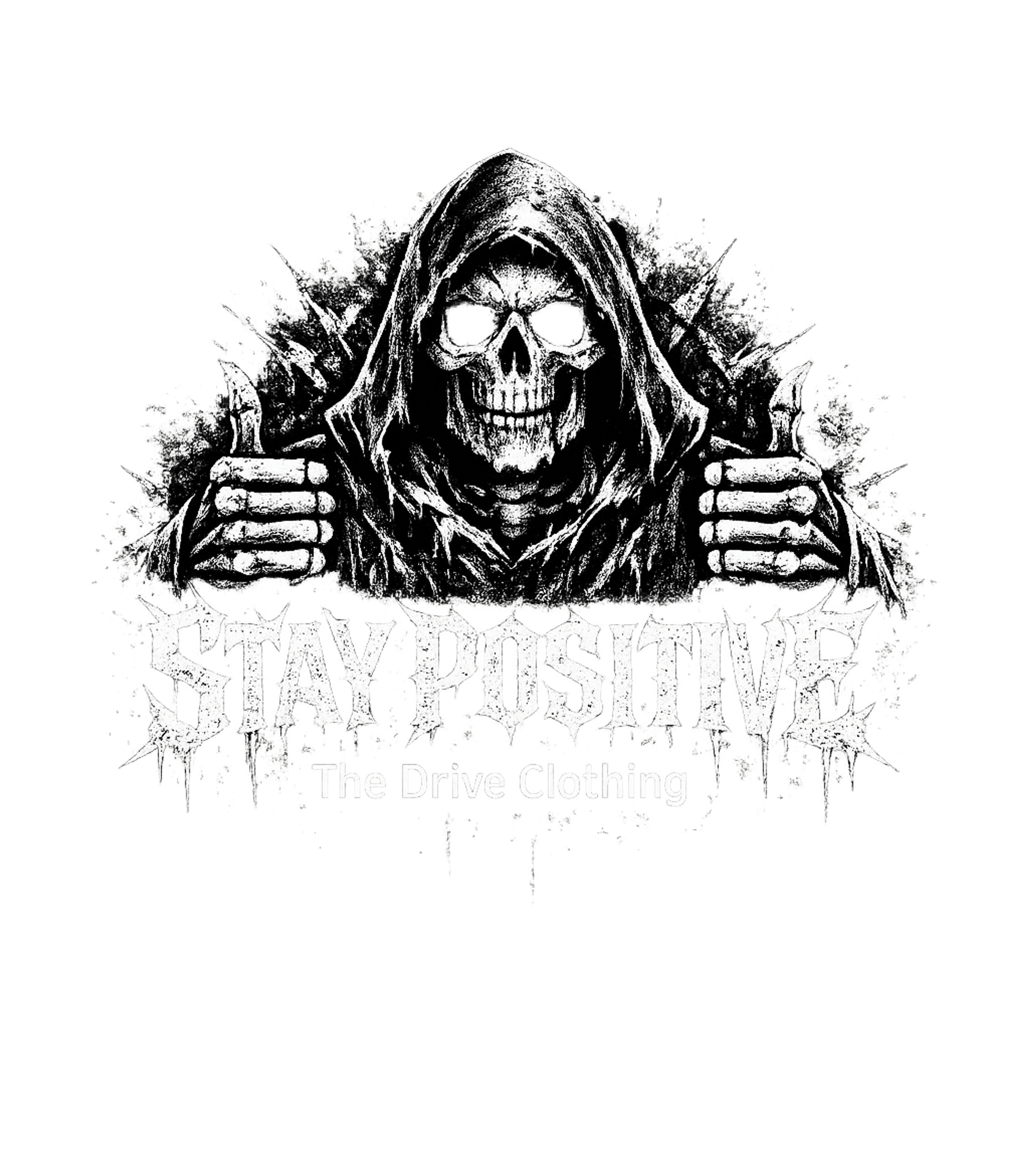 Stay Positive Grim Reaper Sarcasm Premium T-Shirt featuring This dark, edgy graphic features a grim reaper giving two th – designed by Geoff Brown @ SunFrog Stay Positive Grim Reaper Sarcasm Premium T-Shirt featuring This dark, edgy graphic features a grim reaper giving two th – designed by Geoff Brown @ SunFrog