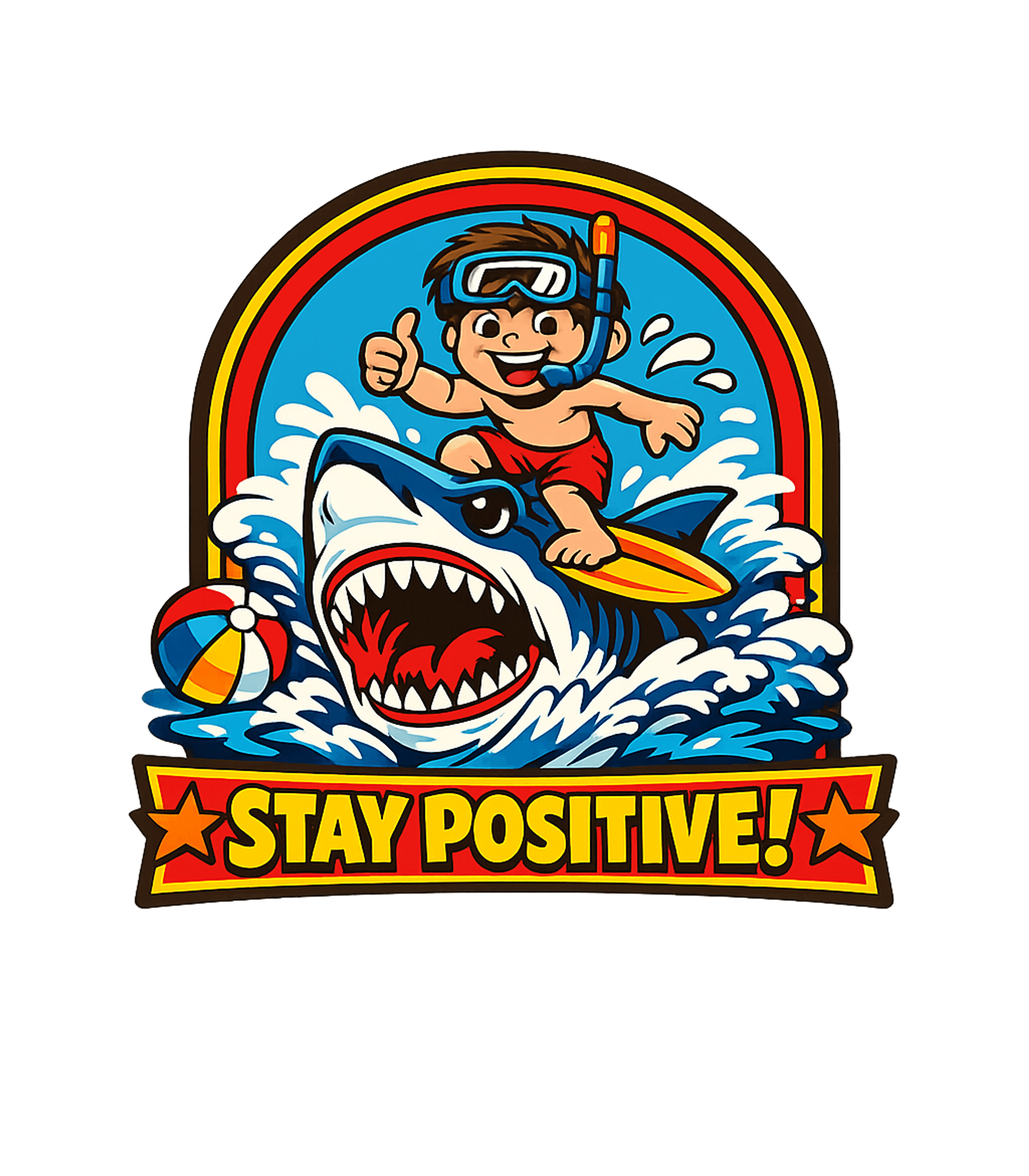 Stay Positive Shark Surf scubadiving Premium T-Shirt featuring Embrace good vibes with this vibrant retro graphic featuring – designed by Geoff Brown @ SunFrog Stay Positive Shark Surf scubadiving Premium T-Shirt featuring Embrace good vibes with this vibrant retro graphic featuring – designed by Geoff Brown @ SunFrog