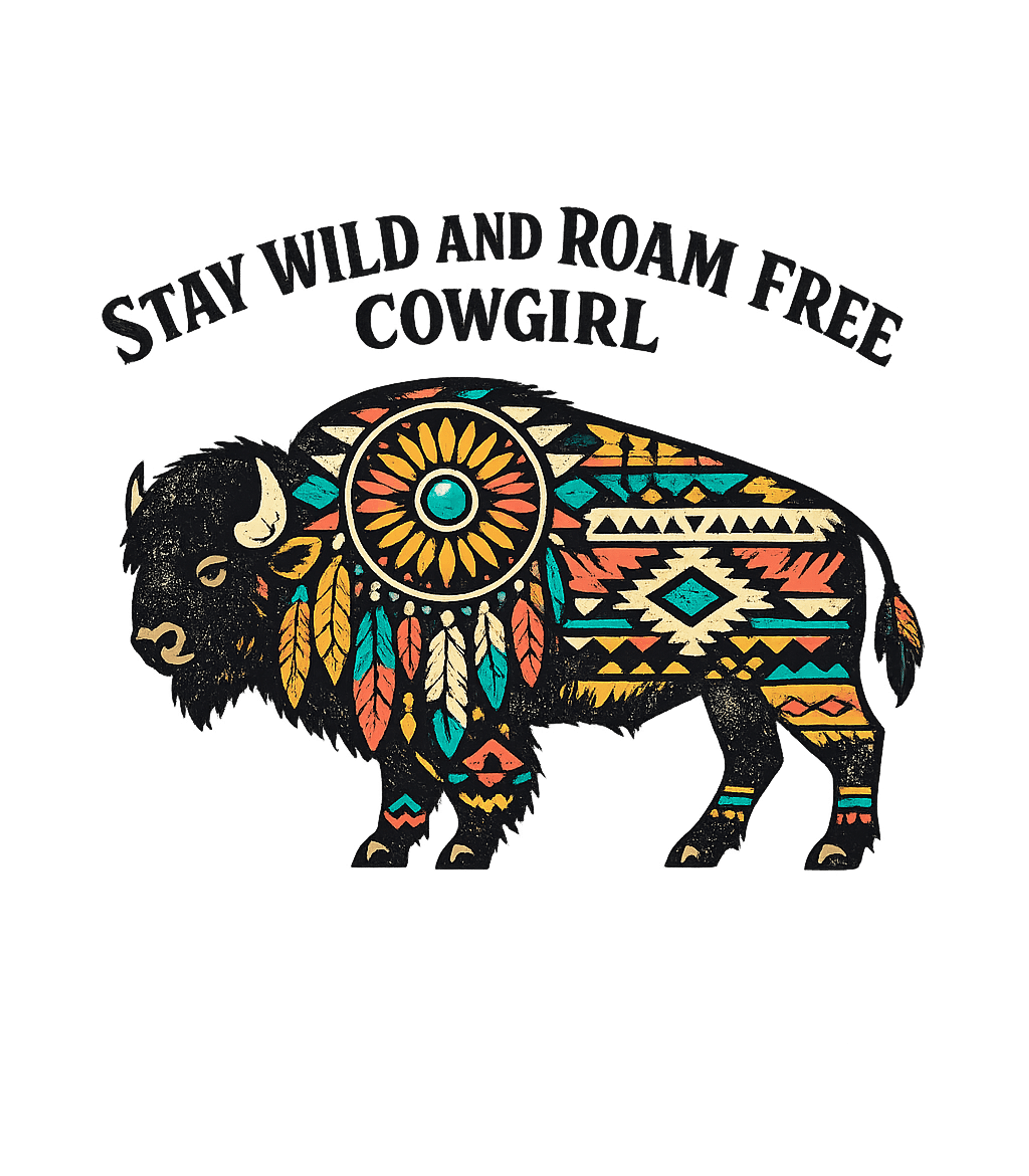 Stay Wild Cowgirl Bison Wildlife Premium T-Shirt featuring This vibrant design features a majestic bison adorned with t – designed by Geoff Brown @ SunFrog Stay Wild Cowgirl Bison Wildlife Premium T-Shirt featuring This vibrant design features a majestic bison adorned with t – designed by Geoff Brown @ SunFrog