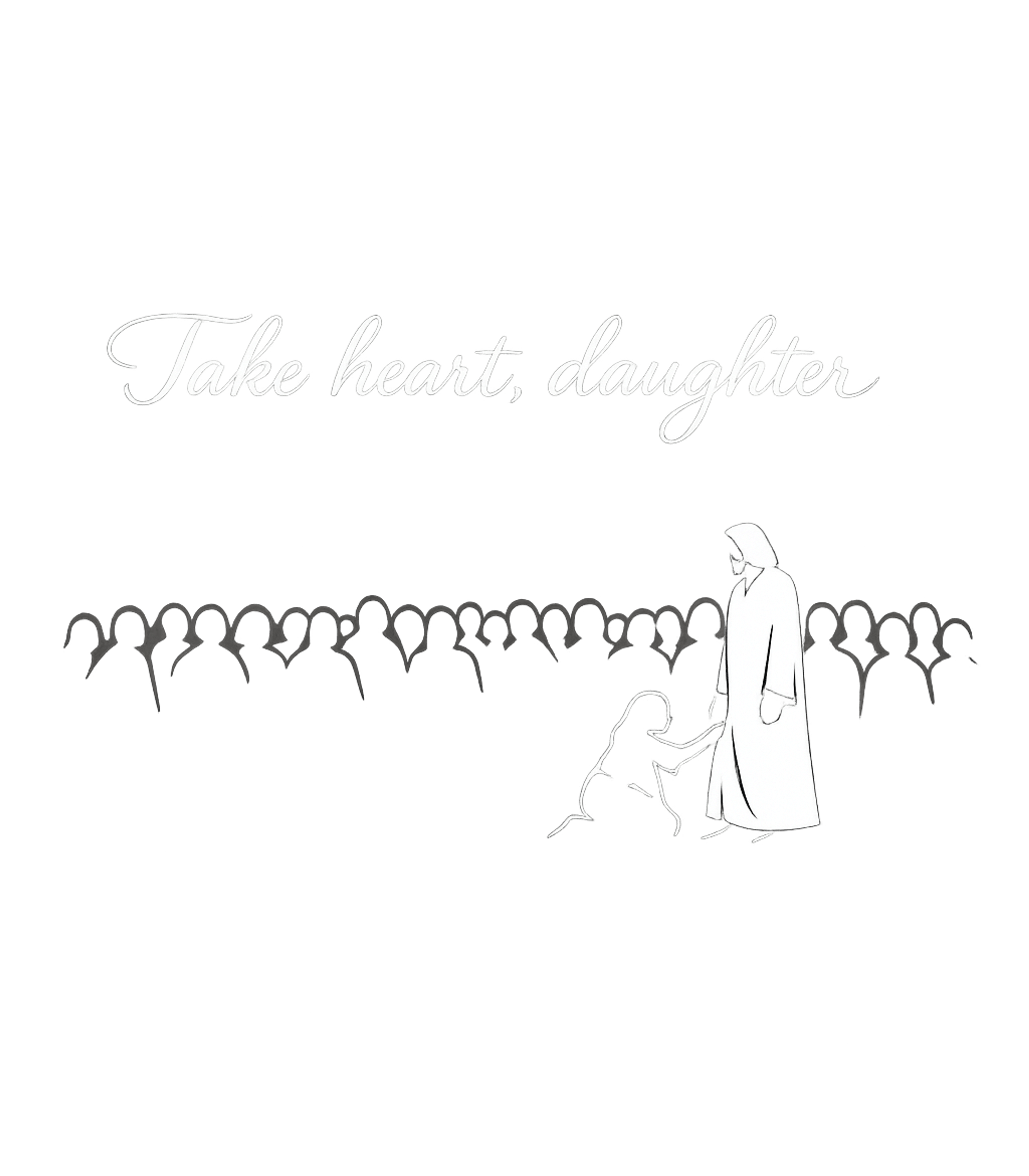 Take Heart Daughter Bible Verses Crewneck Sweatshirt featuring This minimalist graphic tee features an inspiring scene of J – designed by Geoff Brown @ SunFrog Take Heart Daughter Bible Verses Crewneck Sweatshirt featuring This minimalist graphic tee features an inspiring scene of J – designed by Geoff Brown @ SunFrog