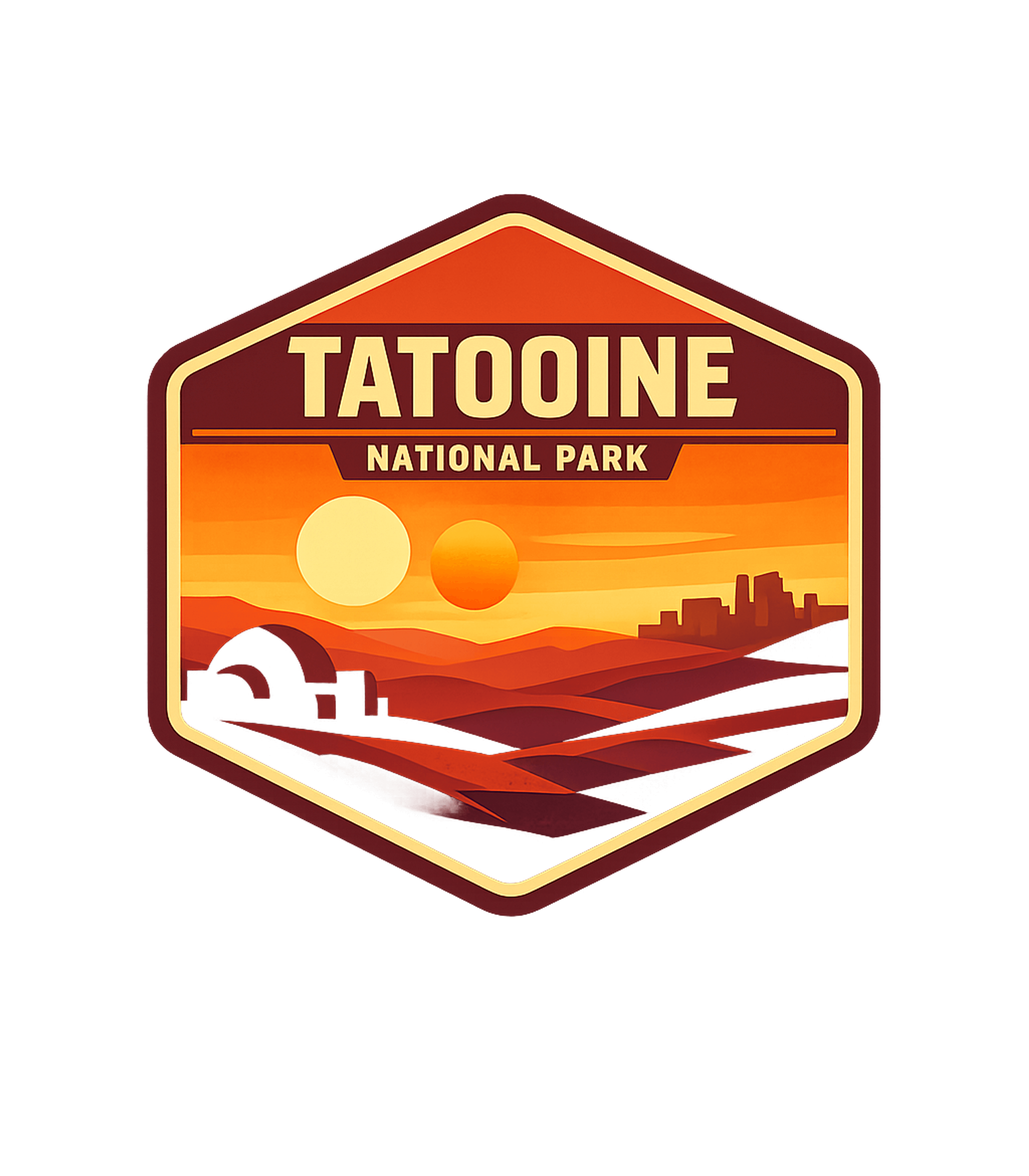 Tatooine National Park Travel Sticker featuring Embrace the rugged beauty of a galaxy far, far away with thi – designed by Geoff Brown @ SunFrog Tatooine National Park Travel Sticker featuring Embrace the rugged beauty of a galaxy far, far away with thi – designed by Geoff Brown @ SunFrog