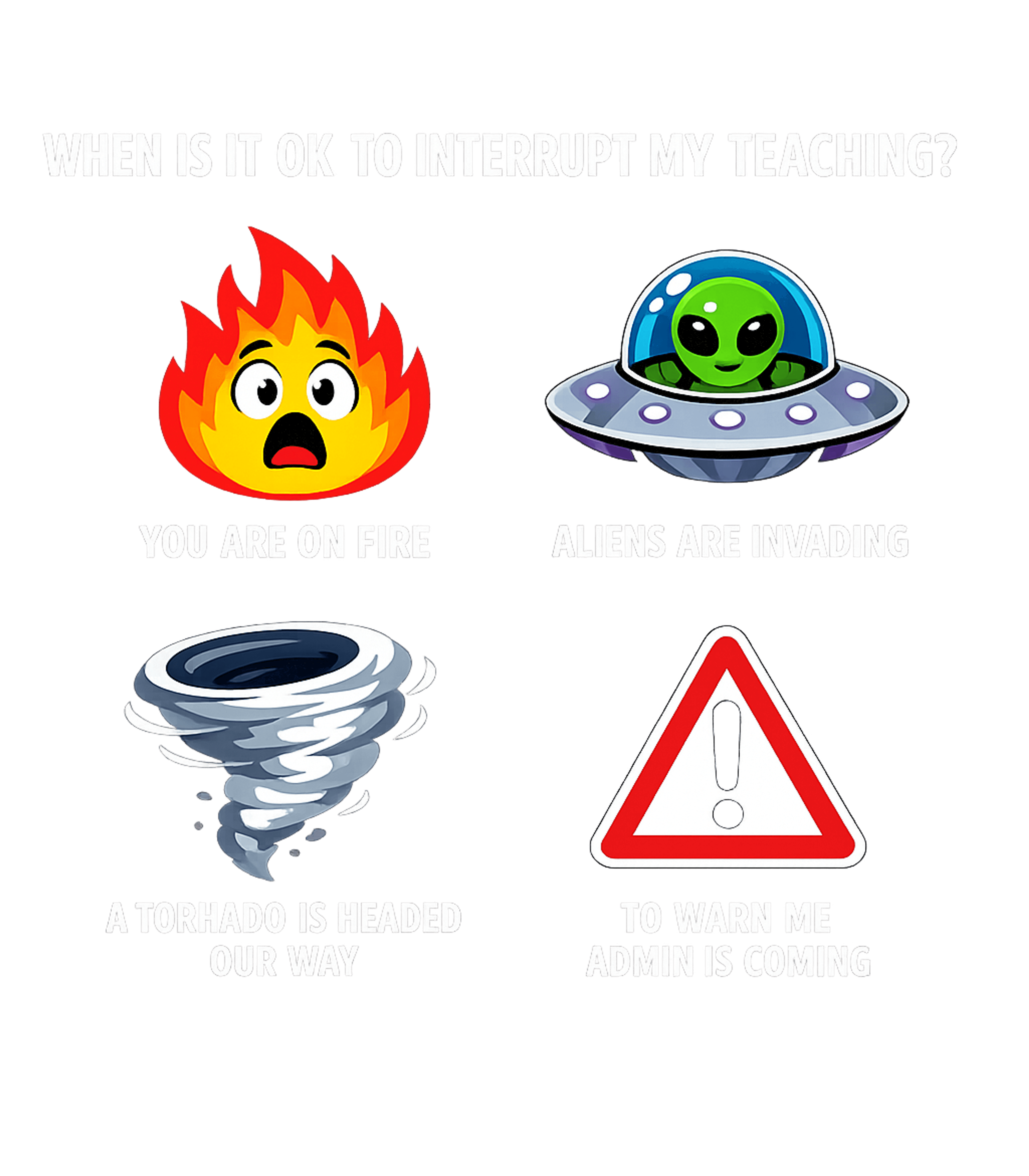 Teacher Interruption Rules Work / Office Humor Premium T-Shirt featuring This humorous t-shirt playfully outlines the critical scenar – designed by Geoff Brown @ SunFrog Teacher Interruption Rules Work / Office Humor Premium T-Shirt featuring This humorous t-shirt playfully outlines the critical scenar – designed by Geoff Brown @ SunFrog