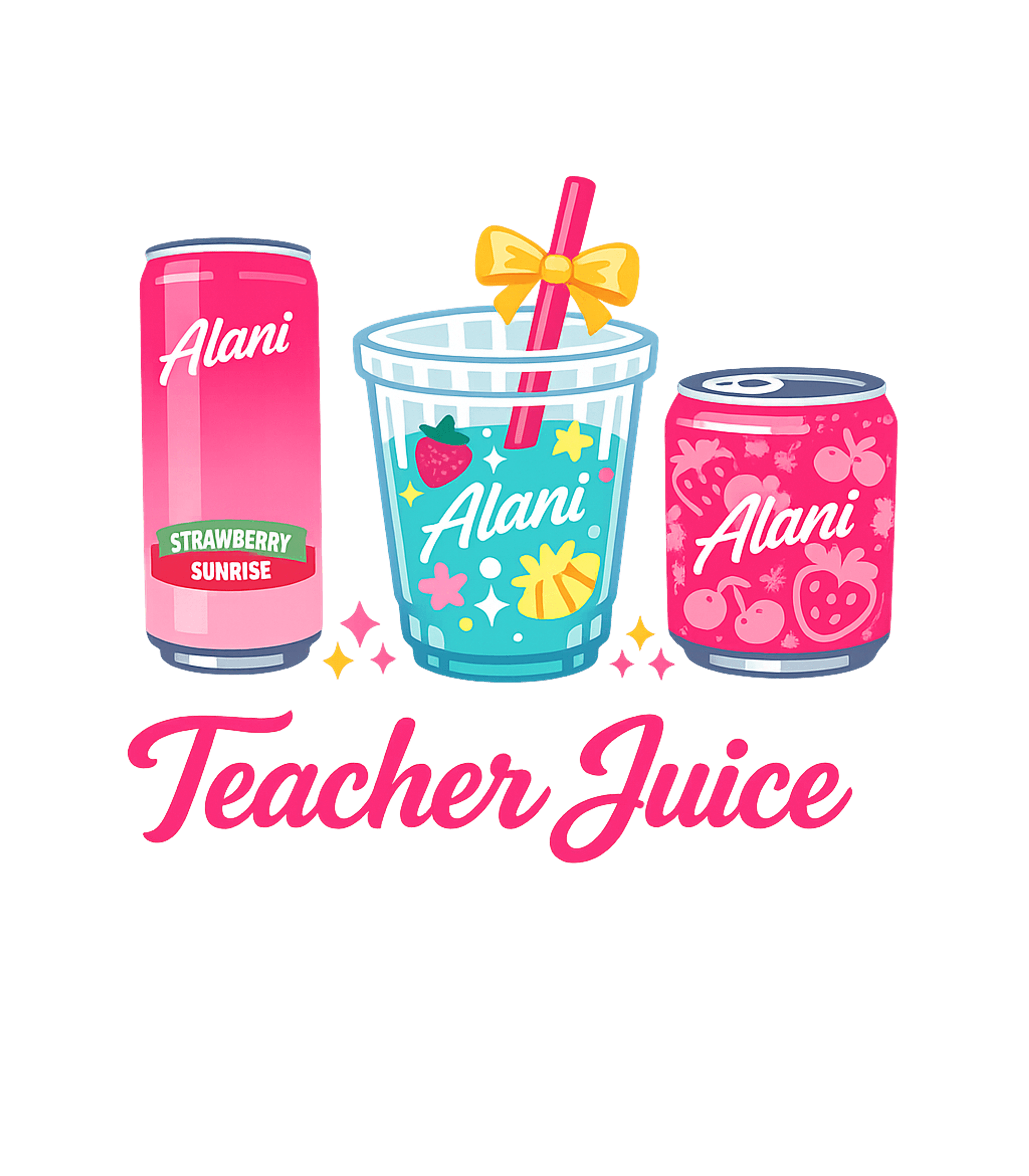 Teacher Juice Alani Teacher Appreciation Crewneck Sweatshirt featuring This vibrant graphic features three popular 'Alani' drinks w – designed by Geoff Brown @ SunFrog Teacher Juice Alani Teacher Appreciation Crewneck Sweatshirt featuring This vibrant graphic features three popular 'Alani' drinks w – designed by Geoff Brown @ SunFrog