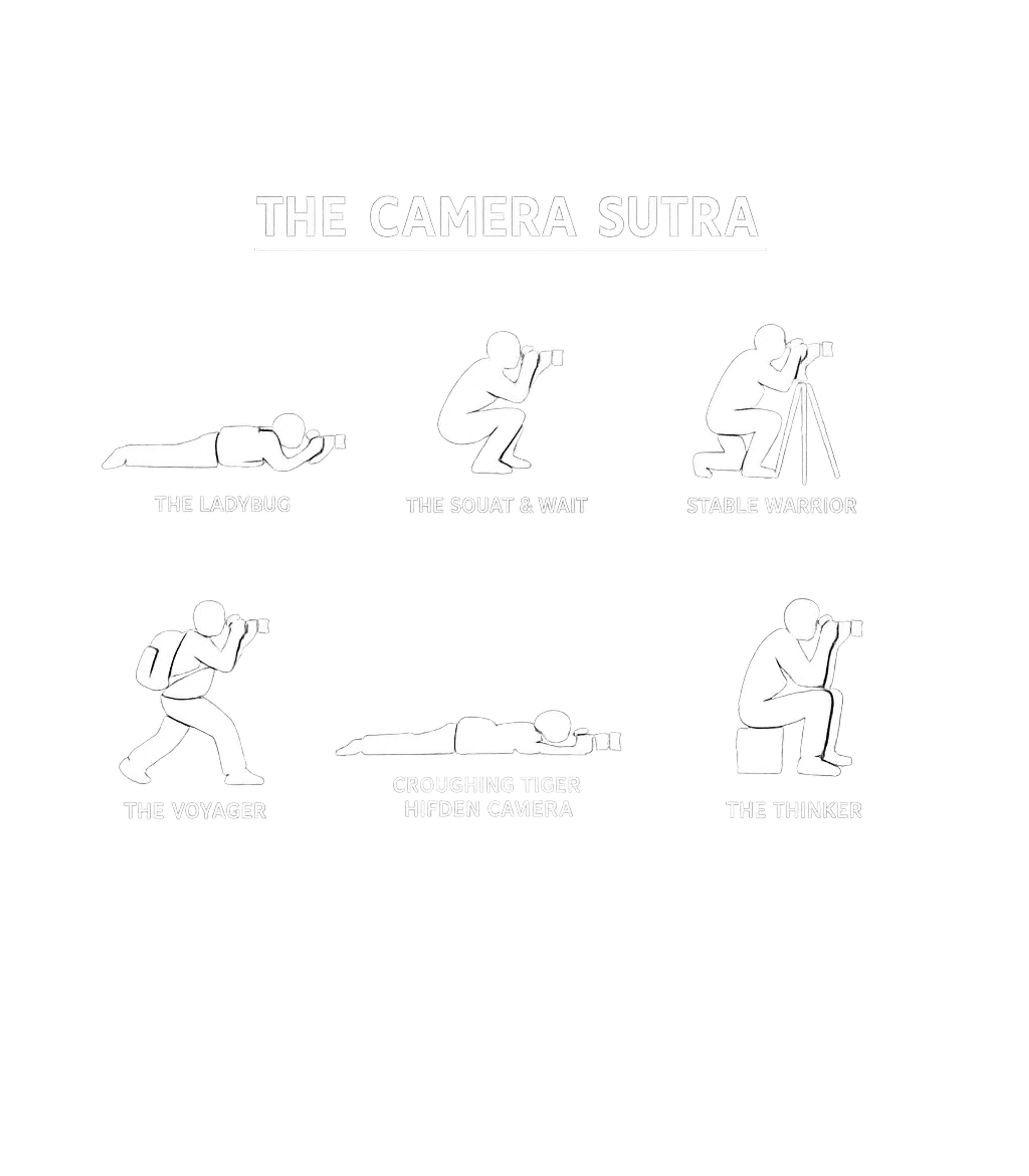 The Camera Sutra Poses Photography Hooded Sweatshirt featuring This design humorously depicts the various positions photogr – designed by Geoff Brown @ SunFrog The Camera Sutra Poses Photography Hooded Sweatshirt featuring This design humorously depicts the various positions photogr – designed by Geoff Brown @ SunFrog