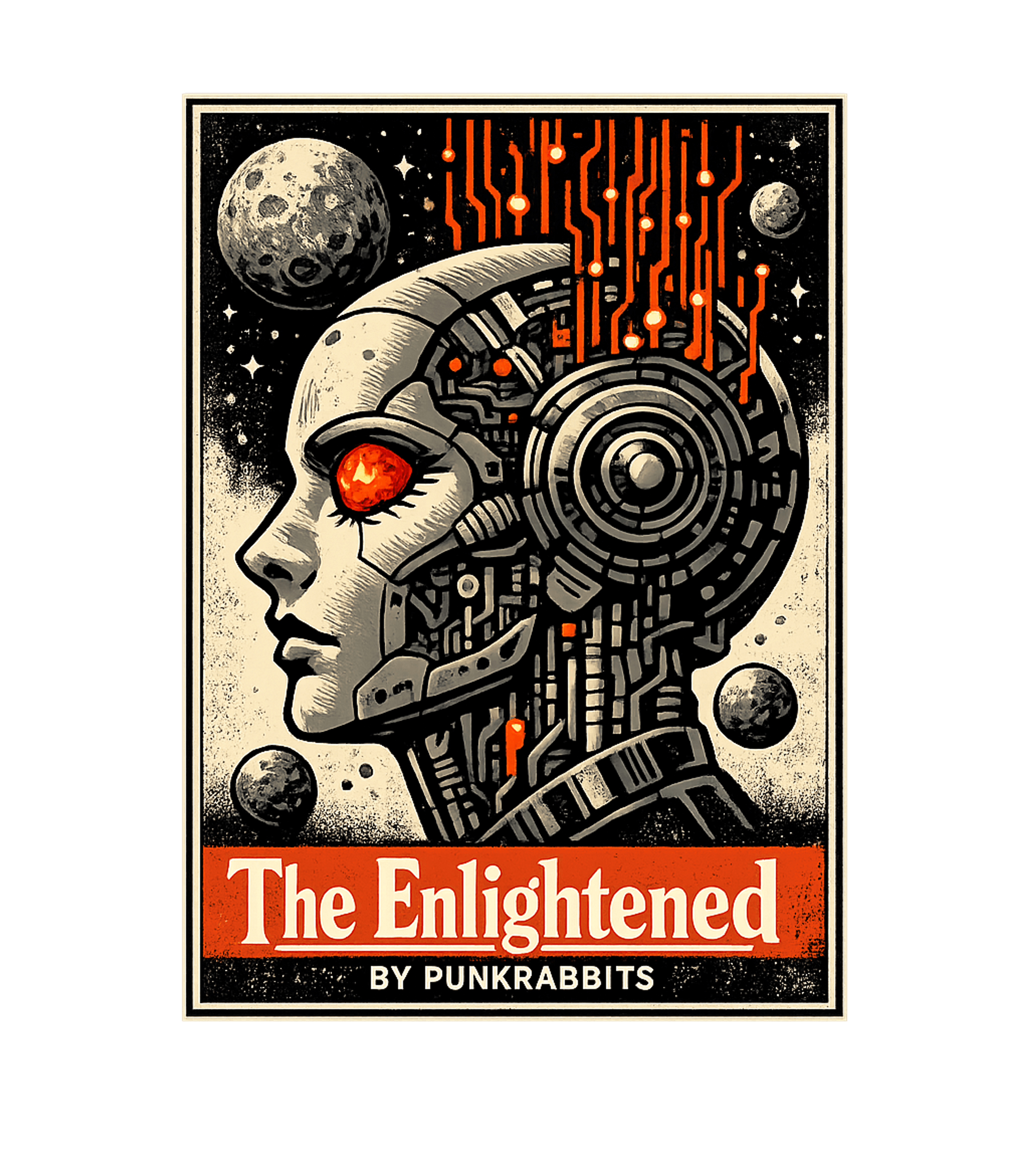The Enlightened Cyborg Gaming Hooded Sweatshirt featuring This retro-futuristic design features a cyborg with glowing – designed by Geoff Brown @ SunFrog The Enlightened Cyborg Gaming Hooded Sweatshirt featuring This retro-futuristic design features a cyborg with glowing – designed by Geoff Brown @ SunFrog