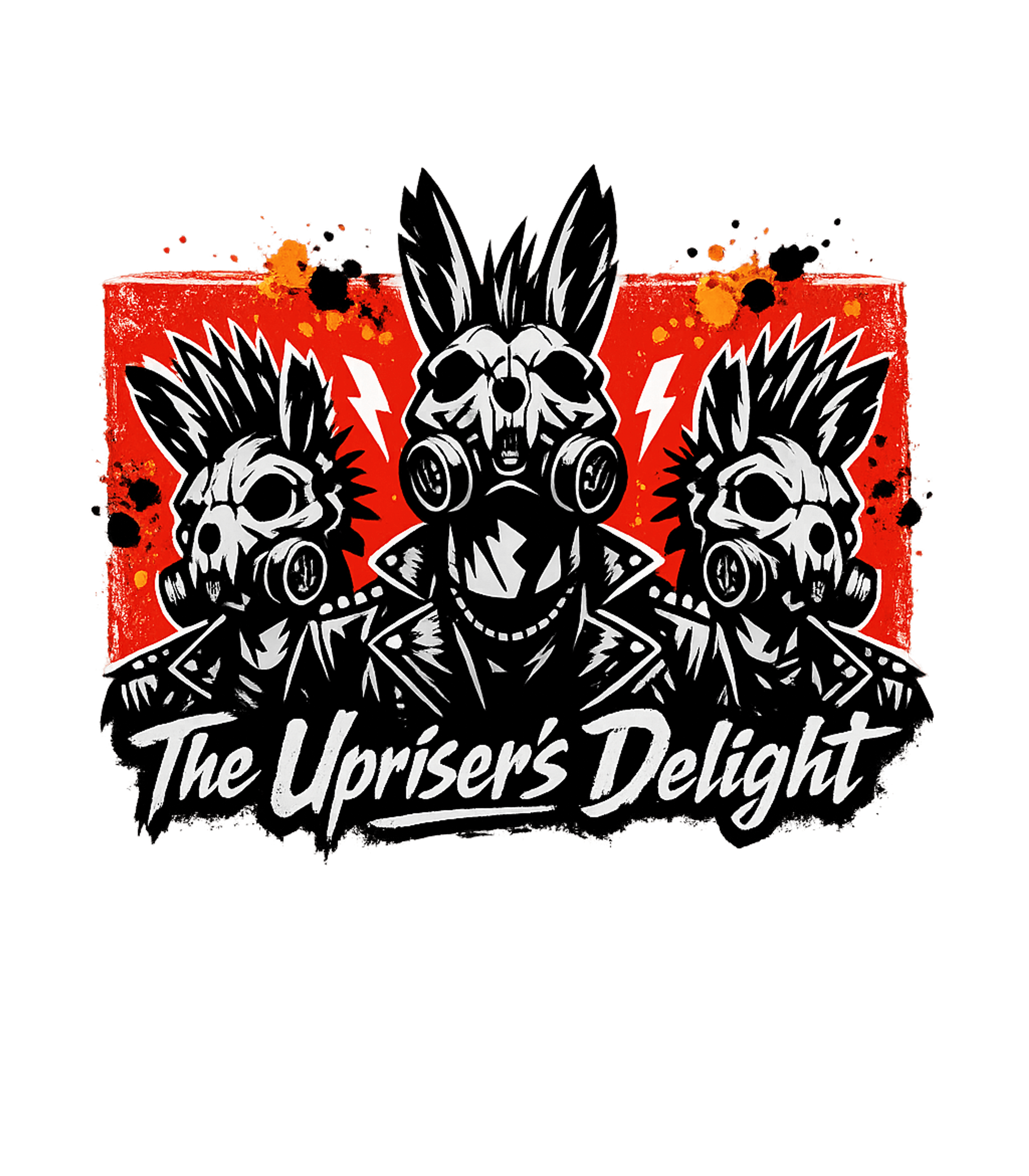 The Upriser's Delight Music Premium T-Shirt featuring Showcasing a trio of rebellious rabbit skulls in gas masks a – designed by Geoff Brown @ SunFrog The Upriser's Delight Music Premium T-Shirt featuring Showcasing a trio of rebellious rabbit skulls in gas masks a – designed by Geoff Brown @ SunFrog