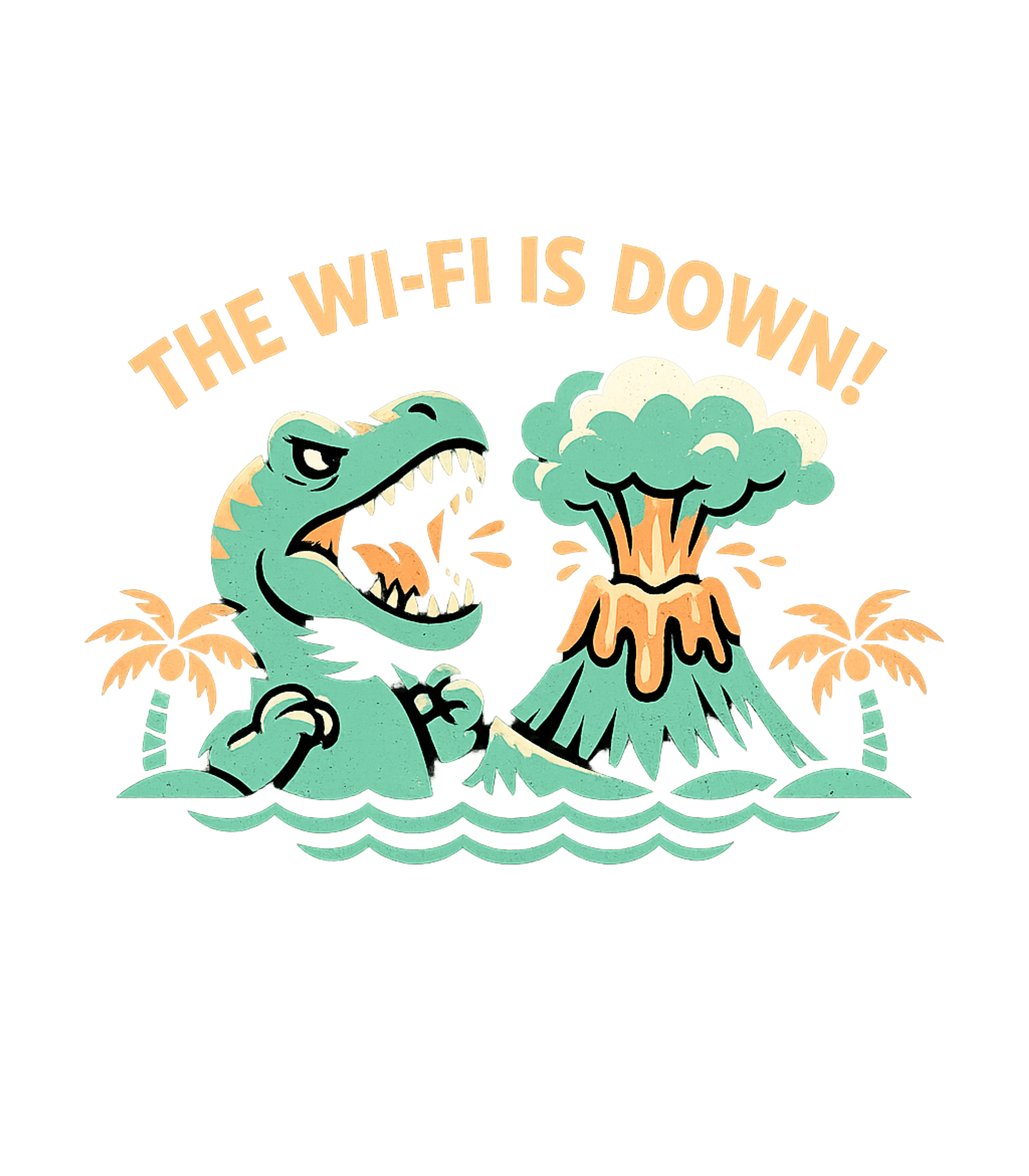 The Wifi Is Down Meme Humor Tank Top featuring This retro-style graphic features an angry T-Rex and an erup – designed by Geoff Brown @ SunFrog The Wifi Is Down Meme Humor Tank Top featuring This retro-style graphic features an angry T-Rex and an erup – designed by Geoff Brown @ SunFrog