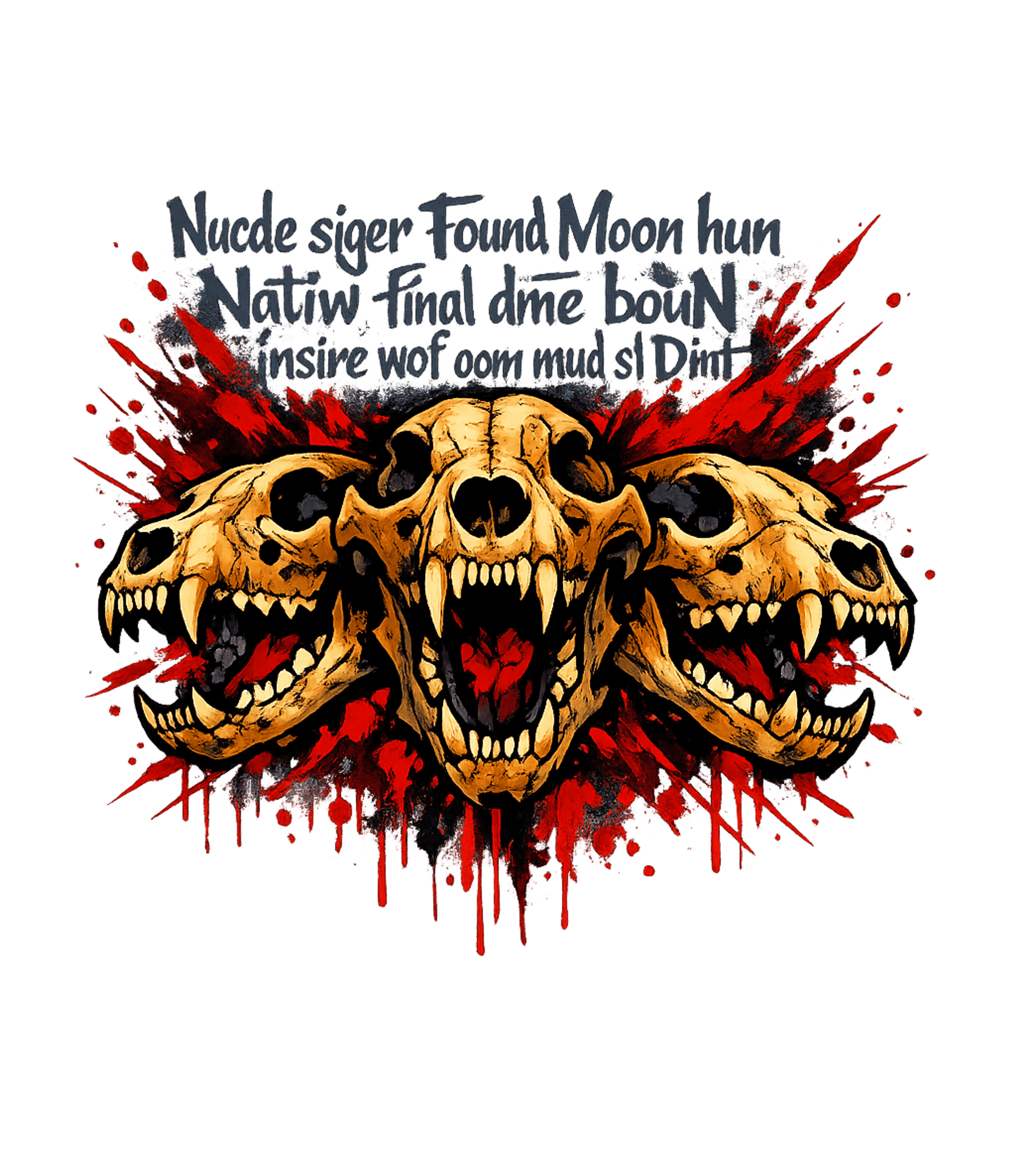 Three Headed Dog Skulls Dogs Crewneck Sweatshirt featuring This striking graphic features three aggressive dog skulls a – designed by Geoff Brown @ SunFrog Three Headed Dog Skulls Dogs Crewneck Sweatshirt featuring This striking graphic features three aggressive dog skulls a – designed by Geoff Brown @ SunFrog