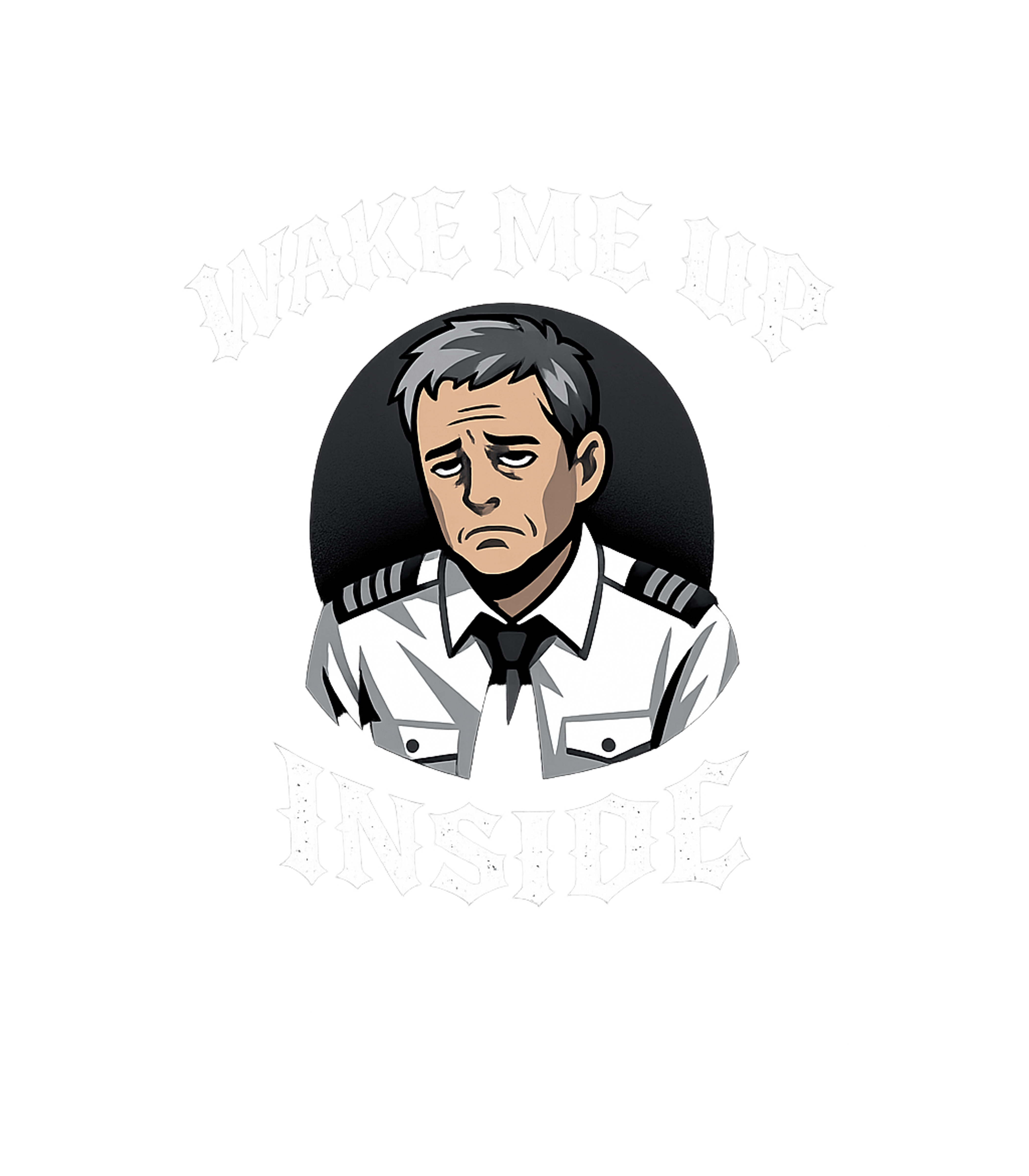 Tired Pilot Wake Up Work / Office Humor Crewneck Sweatshirt featuring Featuring a comically exhausted pilot with the iconic 'Wake – designed by Geoff Brown @ SunFrog Tired Pilot Wake Up Work / Office Humor Crewneck Sweatshirt featuring Featuring a comically exhausted pilot with the iconic 'Wake – designed by Geoff Brown @ SunFrog