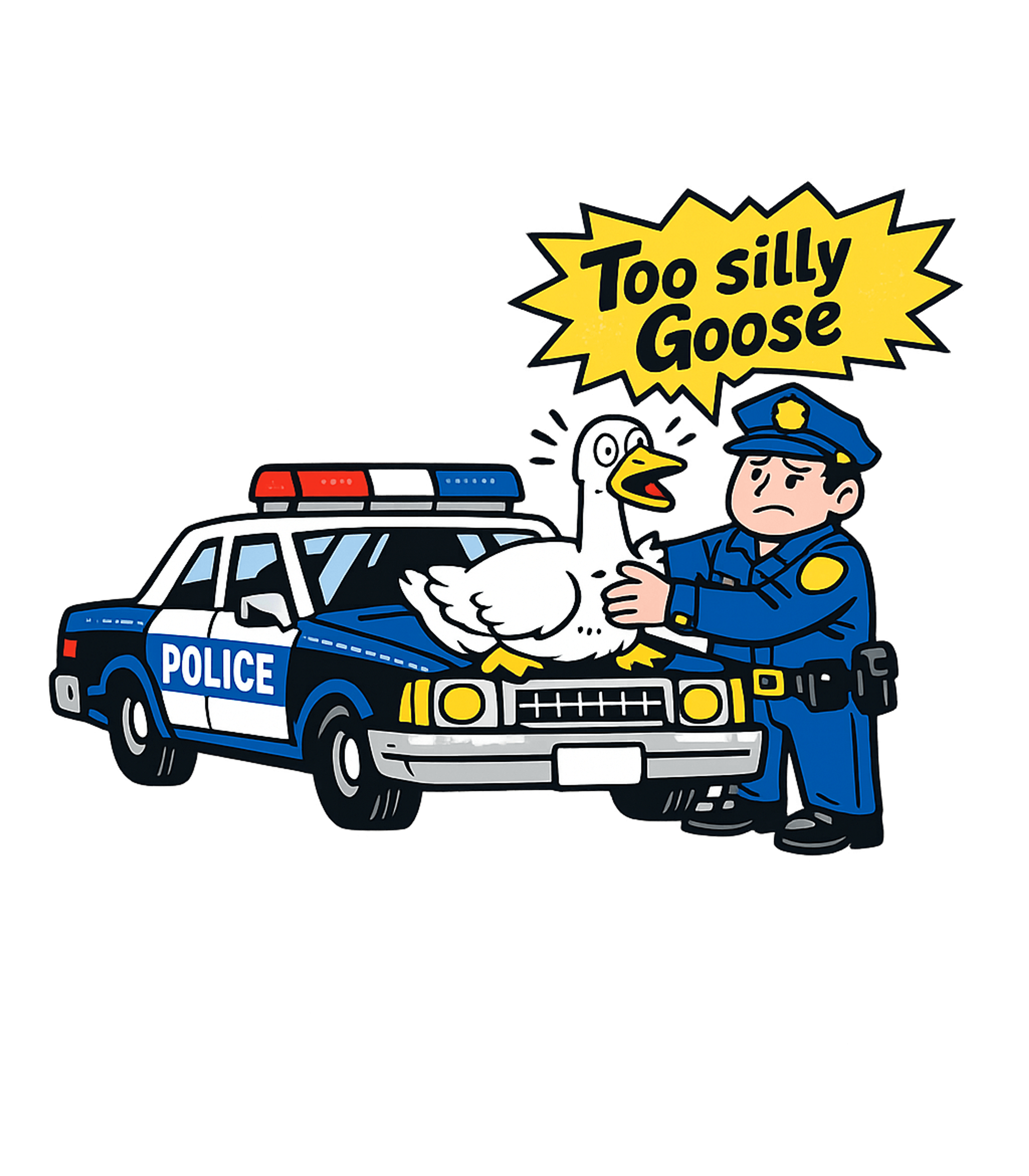 Too Silly Goose Police Meme Humor Premium T-Shirt featuring This humorous cartoon features a police officer with a 'too – designed by Geoff Brown @ SunFrog Too Silly Goose Police Meme Humor Premium T-Shirt featuring This humorous cartoon features a police officer with a 'too – designed by Geoff Brown @ SunFrog