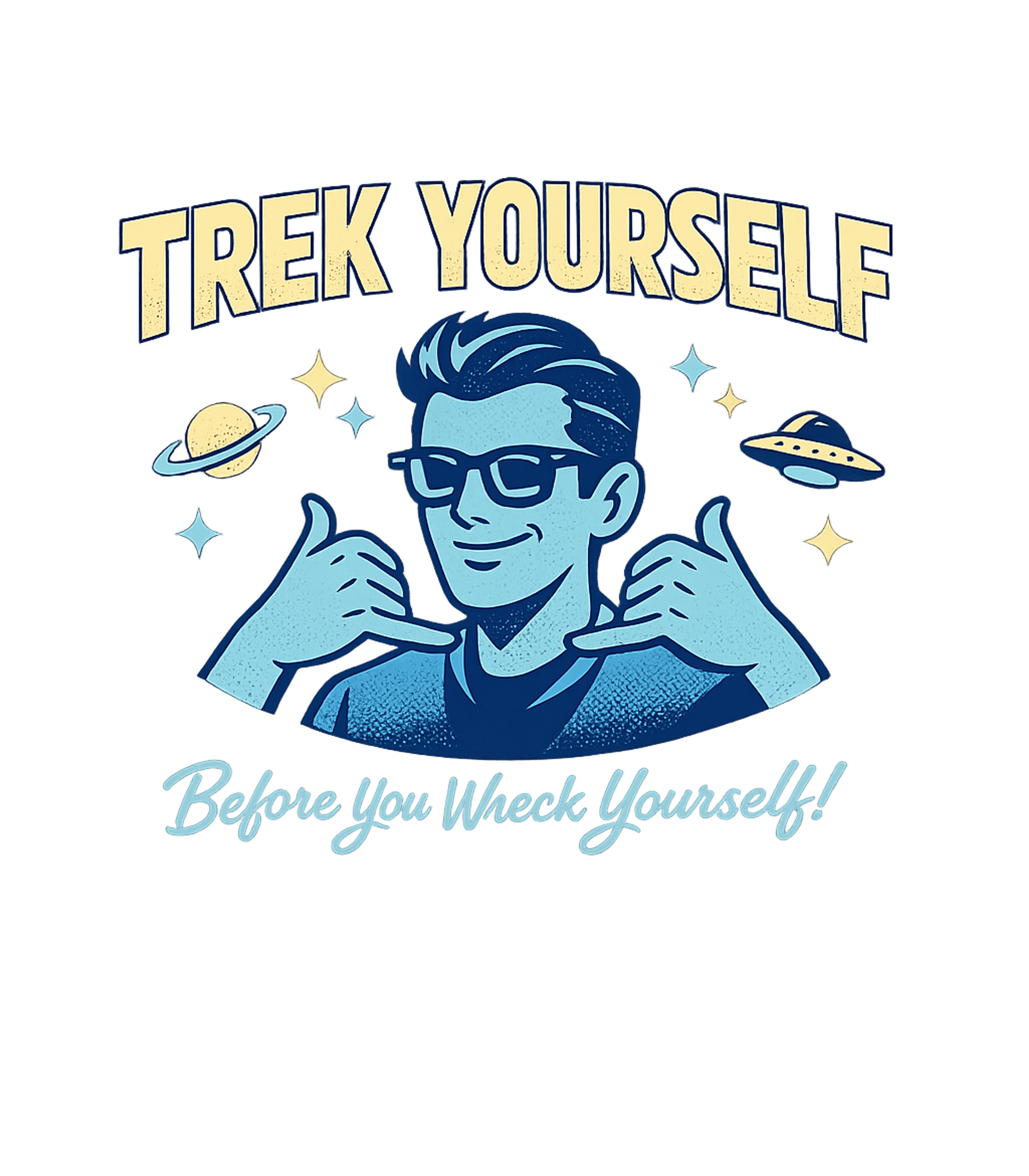 Trek Yourself Sci-Fi Dad Jokes Premium T-Shirt featuring This graphic features a cool, retro-style man making a call- – designed by Geoff Brown @ SunFrog Trek Yourself Sci-Fi Dad Jokes Premium T-Shirt featuring This graphic features a cool, retro-style man making a call- – designed by Geoff Brown @ SunFrog