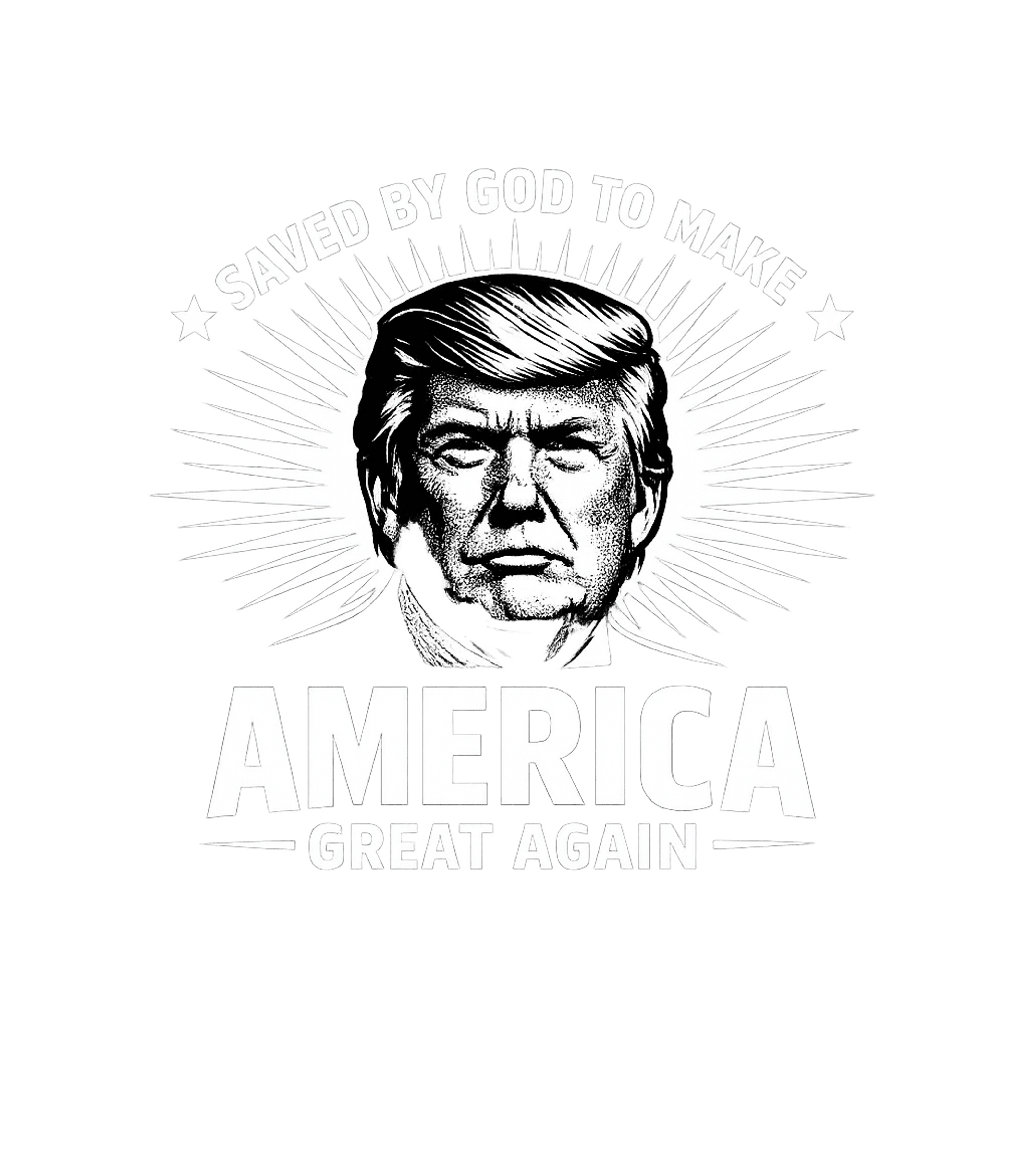 Trump Saved By God Christian Faith Crewneck Sweatshirt featuring This bold black and white graphic features a portrait of Don – designed by Geoff Brown @ SunFrog Trump Saved By God Christian Faith Crewneck Sweatshirt featuring This bold black and white graphic features a portrait of Don – designed by Geoff Brown @ SunFrog