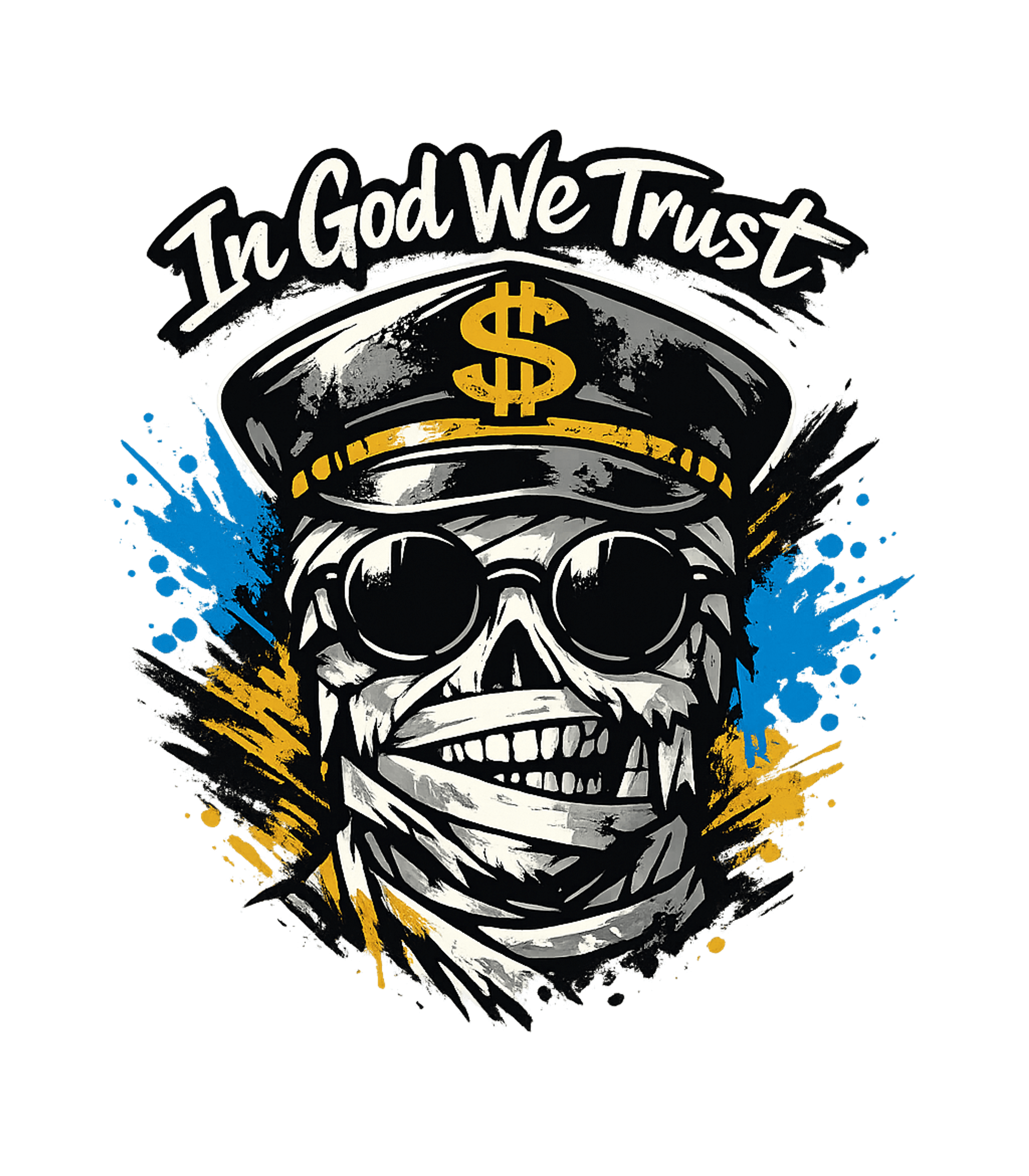 Trust In Money Skull Sarcasm Crewneck Sweatshirt featuring This bold t-shirt artwork features a mummified skull wearing – designed by Geoff Brown @ SunFrog Trust In Money Skull Sarcasm Crewneck Sweatshirt featuring This bold t-shirt artwork features a mummified skull wearing – designed by Geoff Brown @ SunFrog