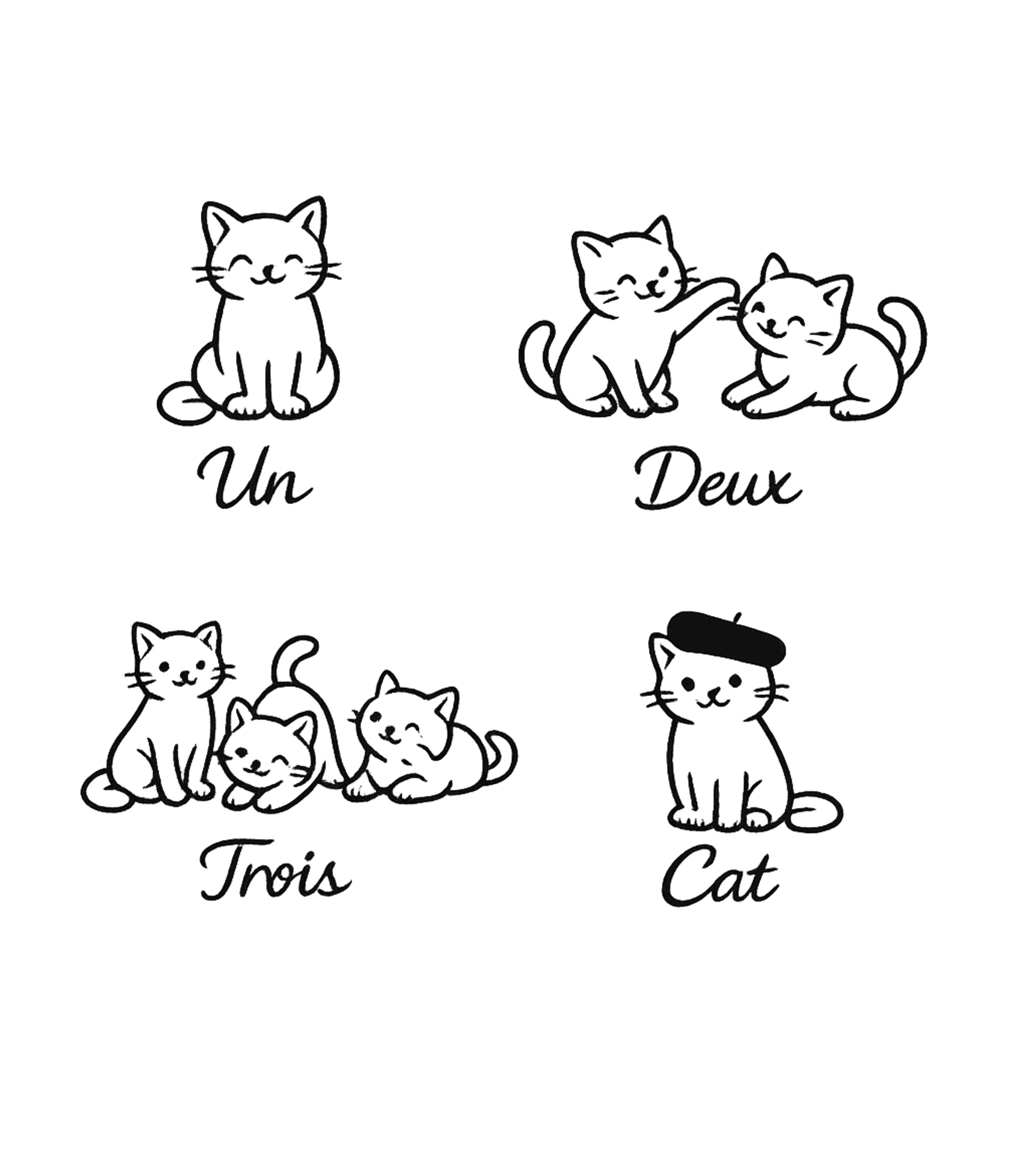 Un Deux Trois Cat Cats Hooded Sweatshirt featuring A charming design featuring adorable cats learning to count – designed by Geoff Brown @ SunFrog Un Deux Trois Cat Cats Hooded Sweatshirt featuring A charming design featuring adorable cats learning to count – designed by Geoff Brown @ SunFrog