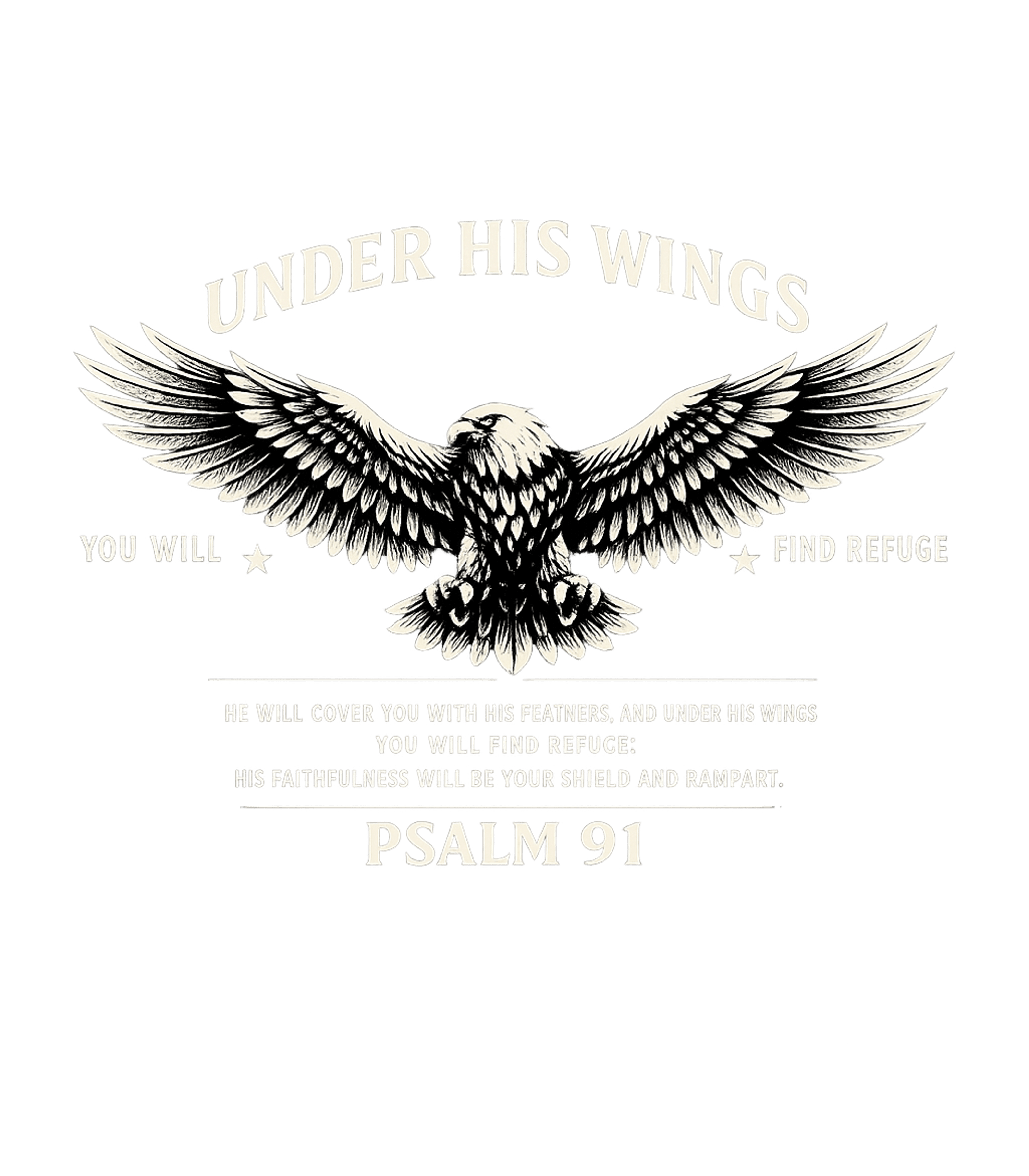 Under His Wings Psalm 91 Bible Verses Premium T-Shirt featuring Embrace faith and protection with this bold graphic featurin – designed by Geoff Brown @ SunFrog Under His Wings Psalm 91 Bible Verses Premium T-Shirt featuring Embrace faith and protection with this bold graphic featurin – designed by Geoff Brown @ SunFrog