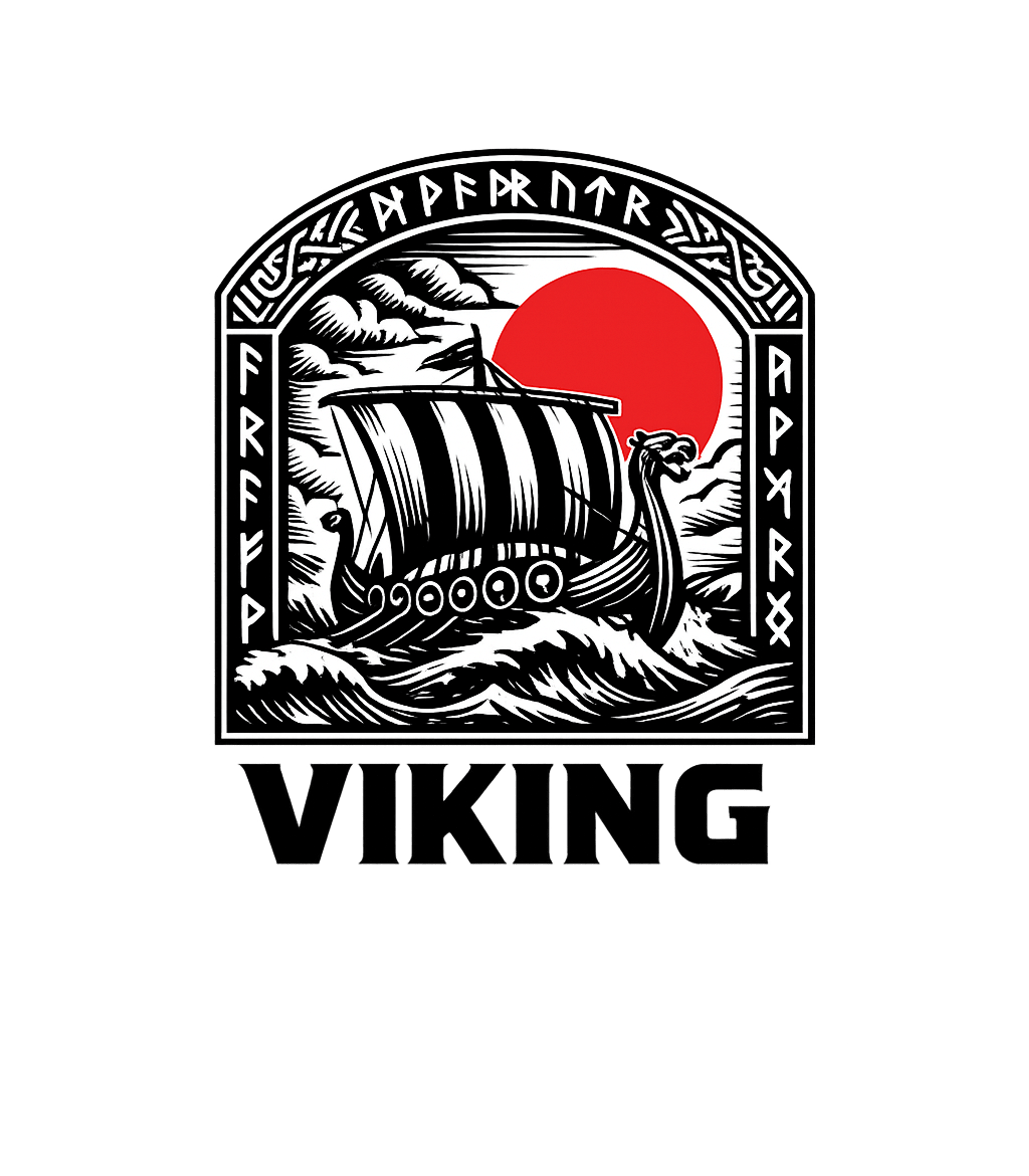 Viking Longship Rune Art Boating Crewneck Sweatshirt featuring This bold graphic features a Viking longship under a red sun – designed by Geoff Brown @ SunFrog Viking Longship Rune Art Boating Crewneck Sweatshirt featuring This bold graphic features a Viking longship under a red sun – designed by Geoff Brown @ SunFrog