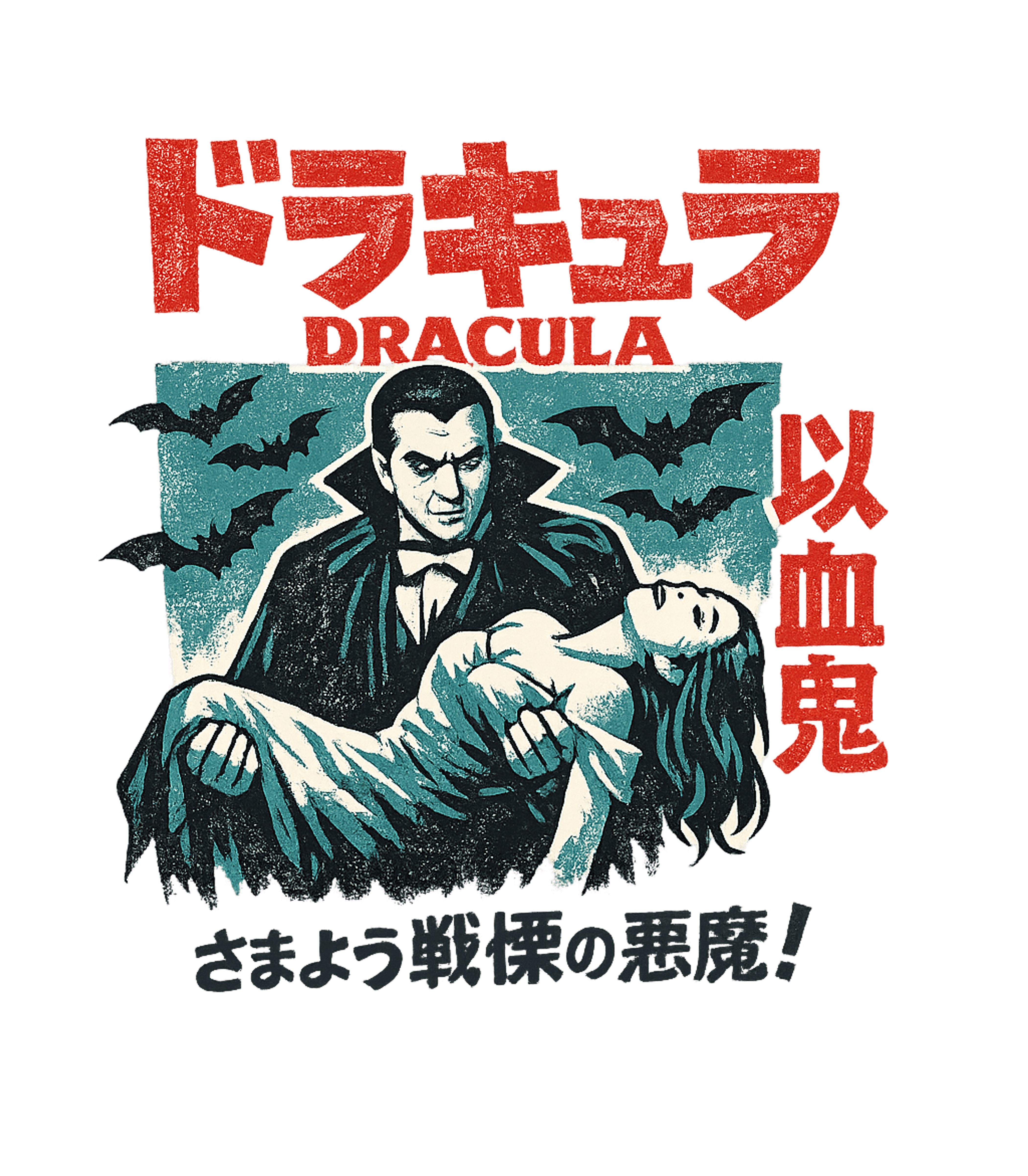 Vintage Dracula Japanese Horror Tee Graphic Premium T-Shirt featuring Generated via Design Mixer – designed by Geoff Brown @ SunFrog Vintage Dracula Japanese Horror Tee Graphic Premium T-Shirt featuring Generated via Design Mixer – designed by Geoff Brown @ SunFrog