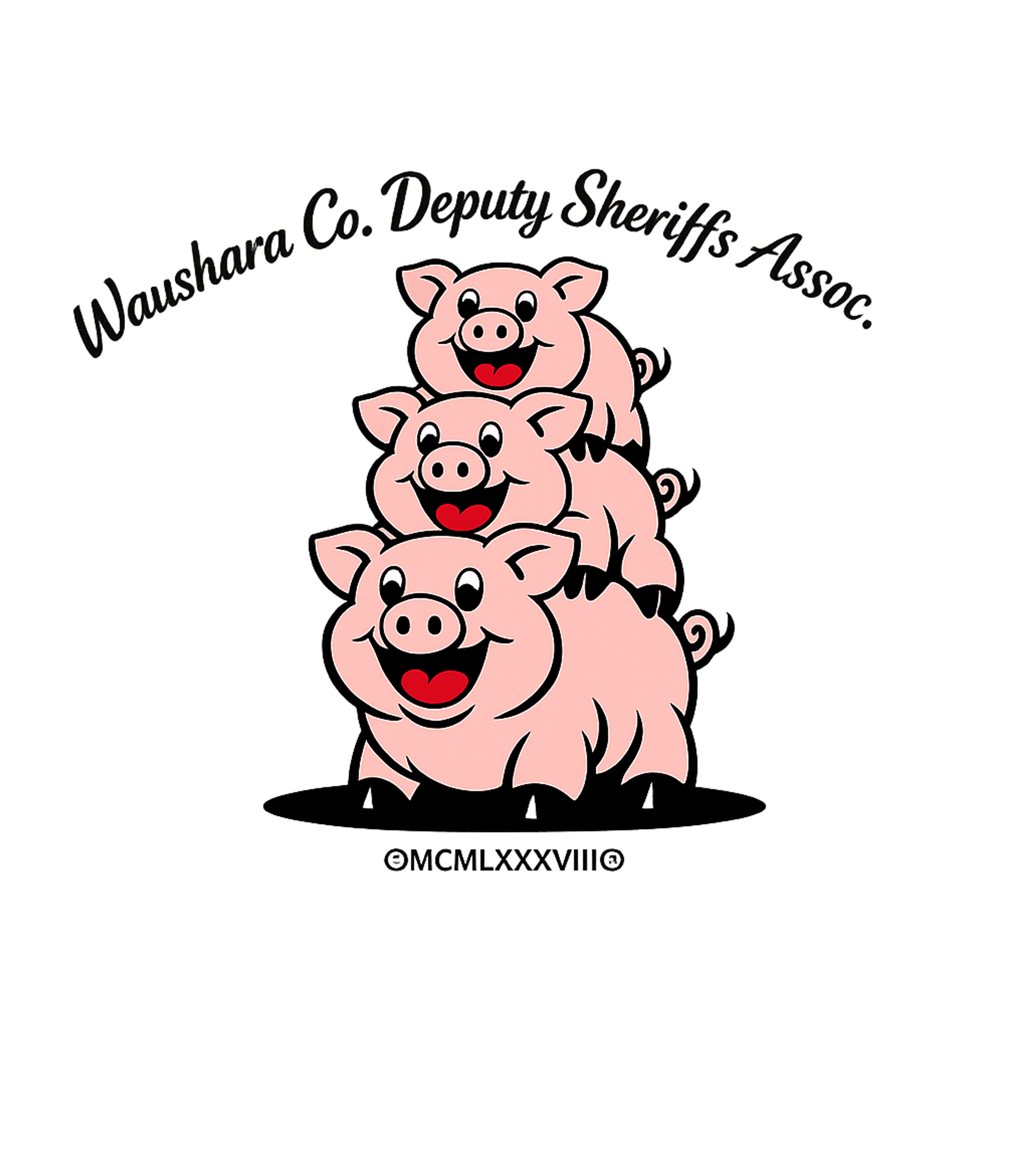 Waushara Co. Sheriff Pigs Police Premium T-Shirt featuring This fun graphic features three smiling pigs stacked on top – designed by Geoff Brown @ SunFrog Waushara Co. Sheriff Pigs Police Premium T-Shirt featuring This fun graphic features three smiling pigs stacked on top – designed by Geoff Brown @ SunFrog