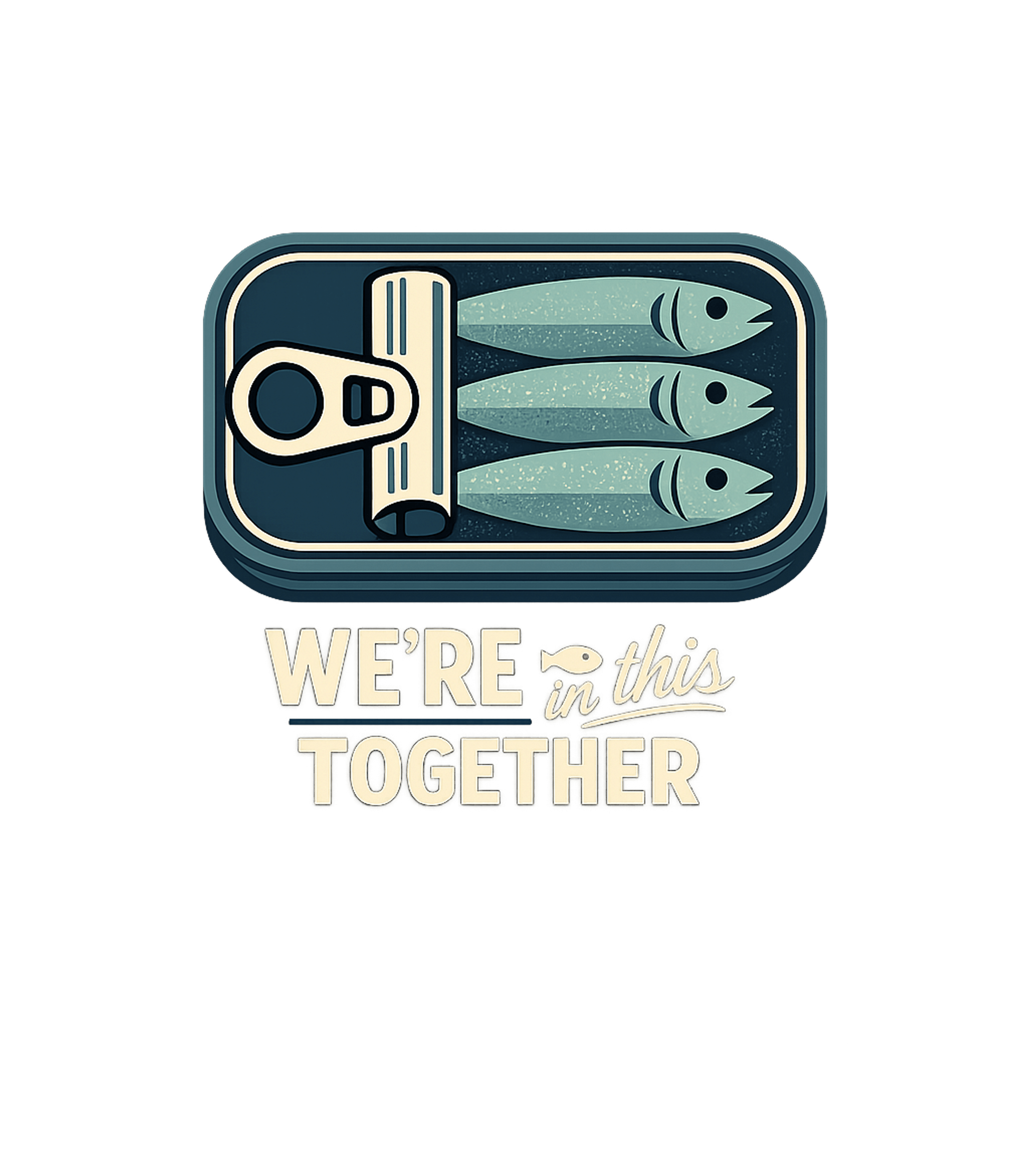 We're In This Together Sarcasm Premium T-Shirt featuring This graphic features a whimsical illustration of three sard – designed by Geoff Brown @ SunFrog We're In This Together Sarcasm Premium T-Shirt featuring This graphic features a whimsical illustration of three sard – designed by Geoff Brown @ SunFrog