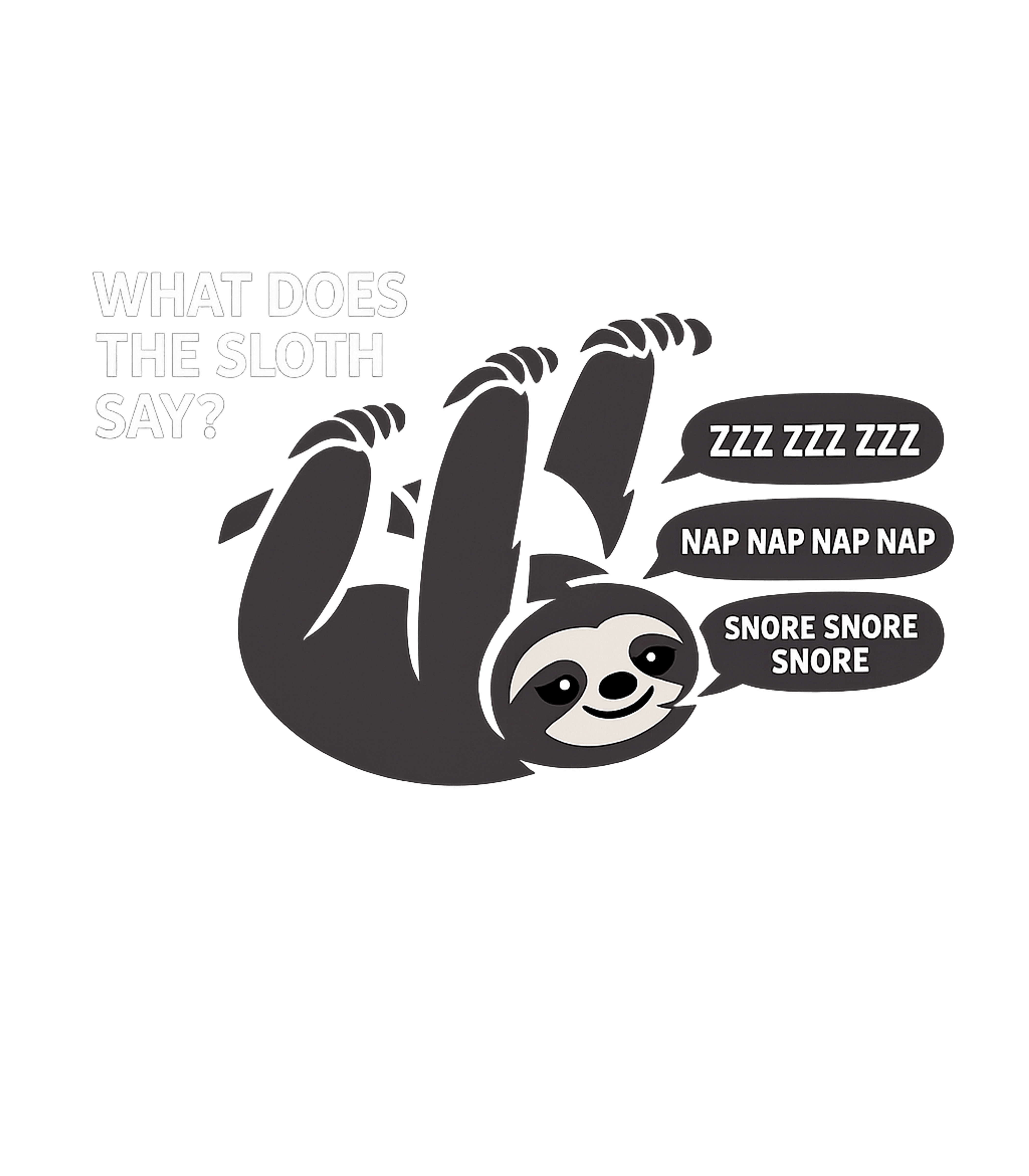 What Does Sloth Say Wildlife Hooded Sweatshirt featuring This fun graphic features a sleepy sloth answering the famou – designed by Geoff Brown @ SunFrog What Does Sloth Say Wildlife Hooded Sweatshirt featuring This fun graphic features a sleepy sloth answering the famou – designed by Geoff Brown @ SunFrog