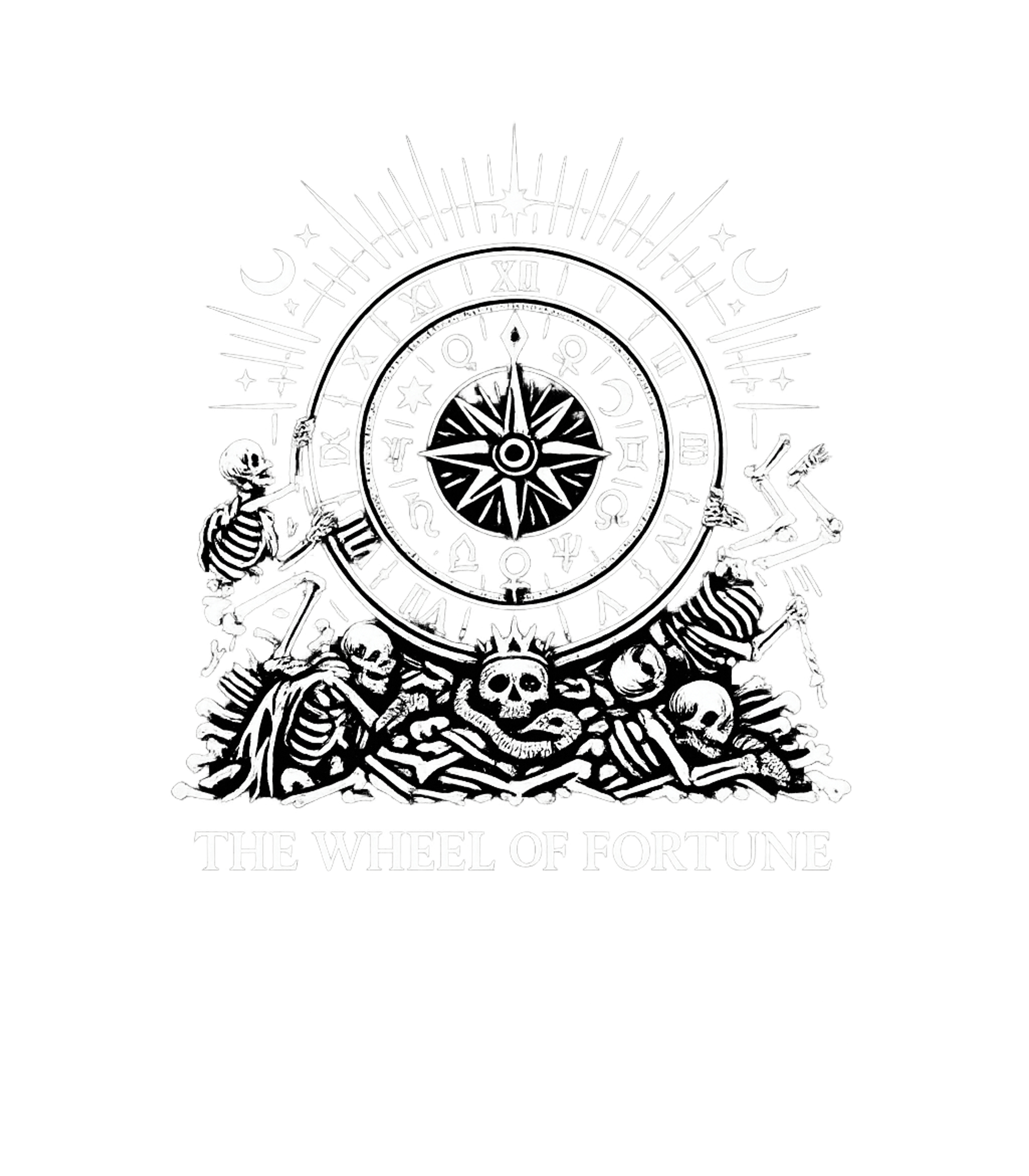 Wheel of Fortune Skeletons halloween Premium T-Shirt featuring Embrace the cycles of fate with this striking graphic featur – designed by Geoff Brown @ SunFrog Wheel of Fortune Skeletons halloween Premium T-Shirt featuring Embrace the cycles of fate with this striking graphic featur – designed by Geoff Brown @ SunFrog