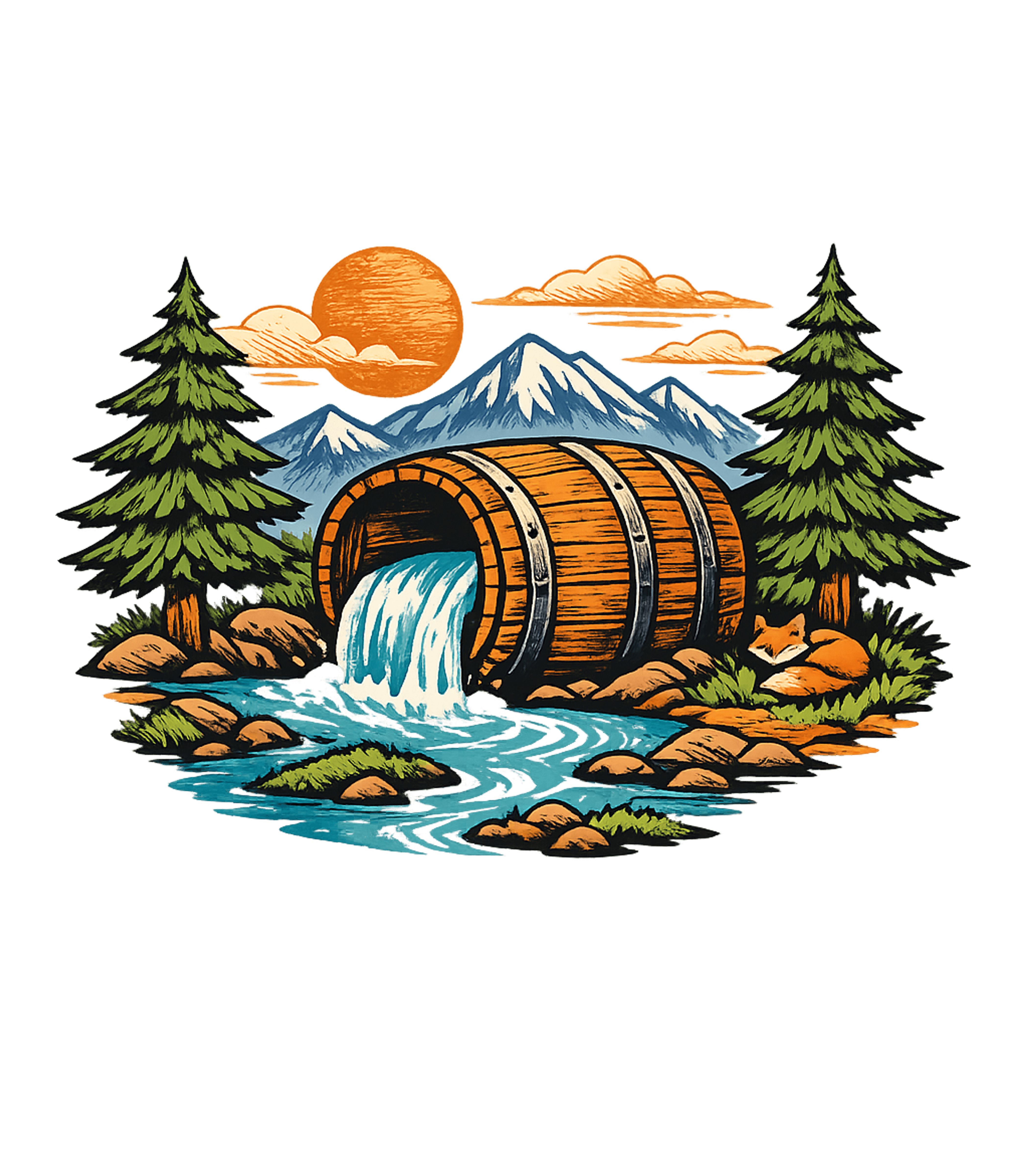 Wilderness Barrel Waterfall Camping Premium T-Shirt featuring Embrace the tranquility of nature with this rustic graphic f – designed by Geoff Brown @ SunFrog Wilderness Barrel Waterfall Camping Premium T-Shirt featuring Embrace the tranquility of nature with this rustic graphic f – designed by Geoff Brown @ SunFrog