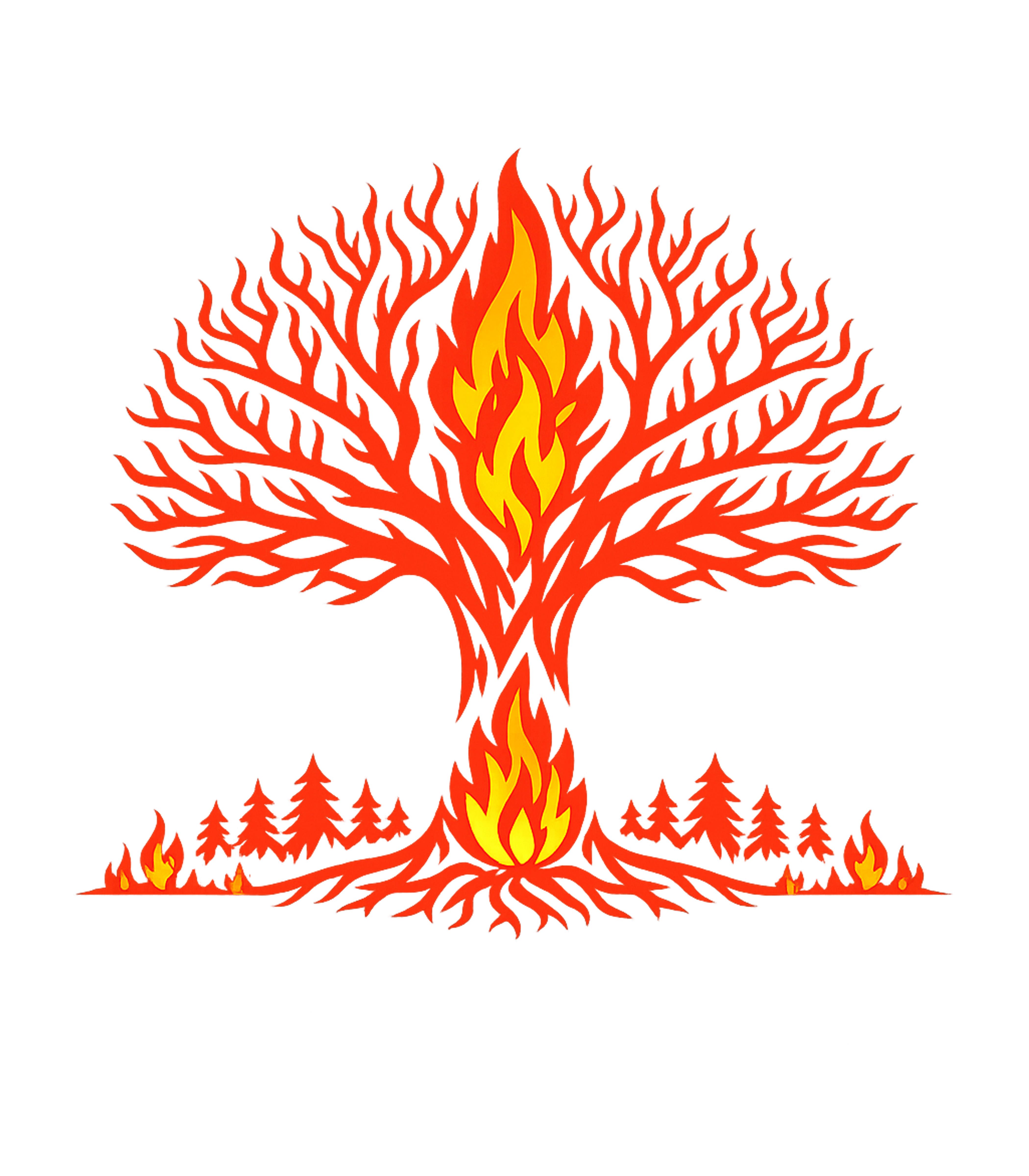 Wildland Fire Tree Firefighter Crewneck Sweatshirt featuring This striking graphic features a stylized red tree engulfed – designed by Geoff Brown @ SunFrog Wildland Fire Tree Firefighter Crewneck Sweatshirt featuring This striking graphic features a stylized red tree engulfed – designed by Geoff Brown @ SunFrog