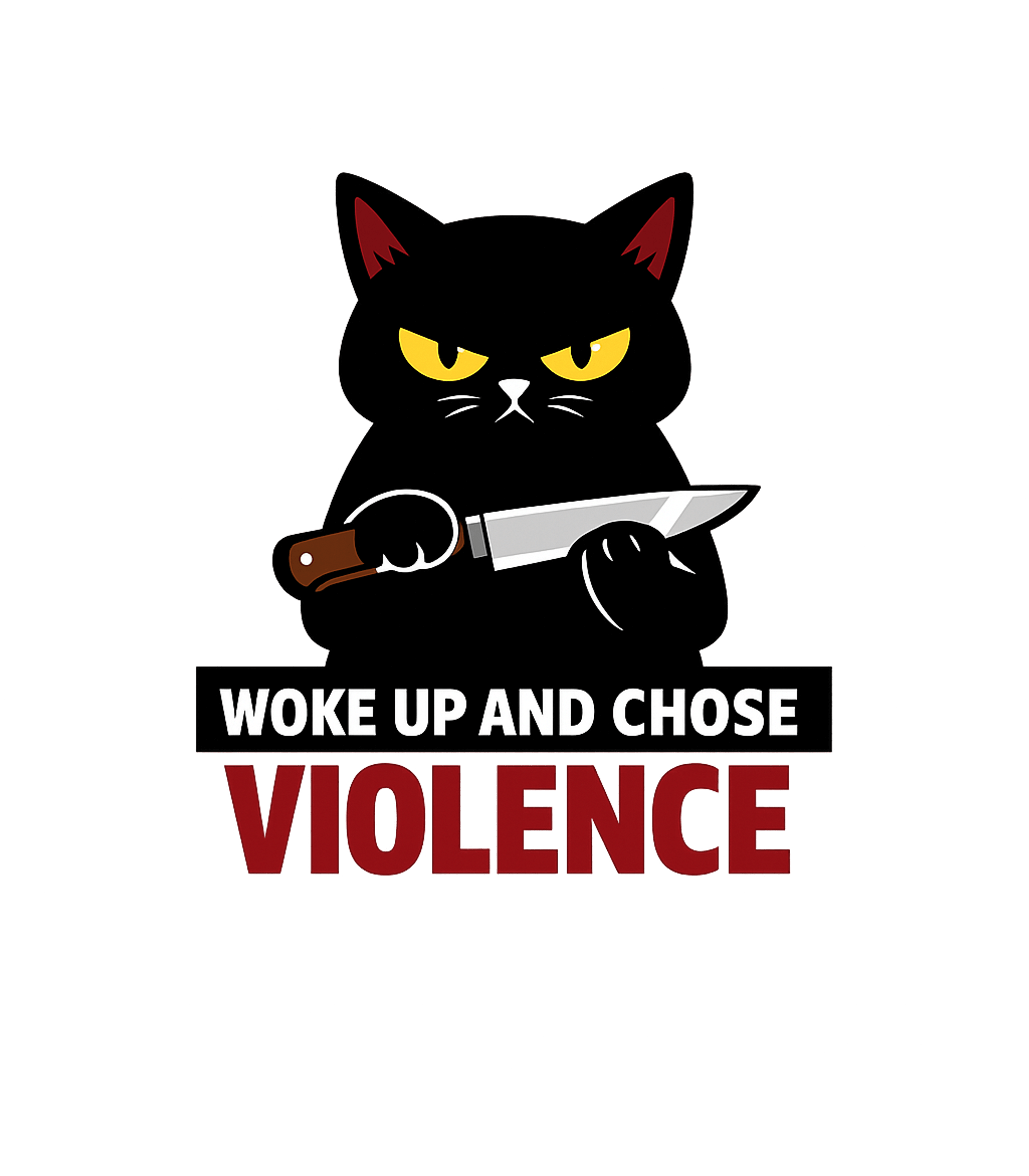 Woke Up Chose Violence Meme Humor Premium T-Shirt featuring Embrace your sassy side with this humorous black cat design, – designed by Geoff Brown @ SunFrog Woke Up Chose Violence Meme Humor Premium T-Shirt featuring Embrace your sassy side with this humorous black cat design, – designed by Geoff Brown @ SunFrog