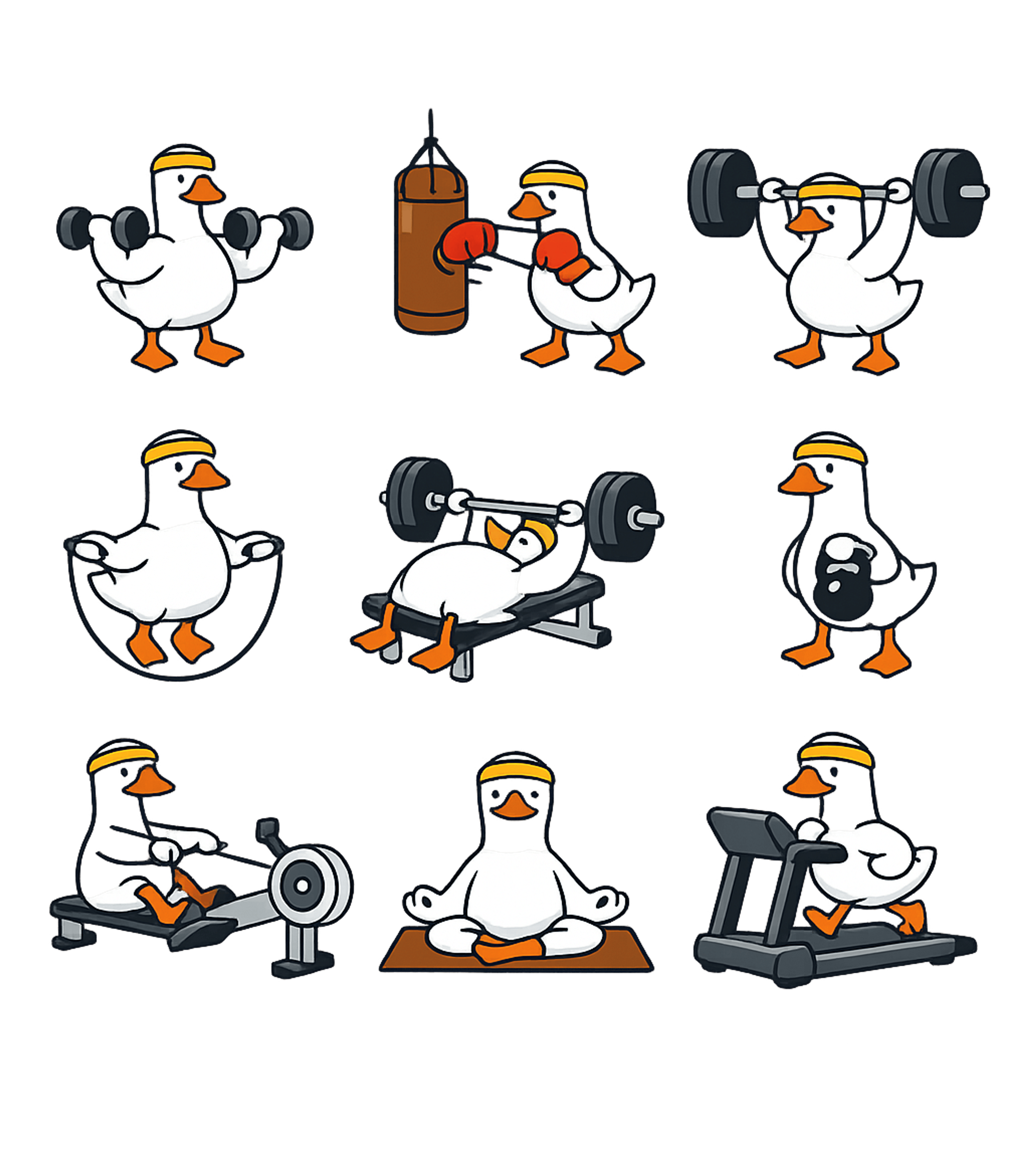 Workout Ducks Fitness Crewneck Sweatshirt featuring This adorable artwork features a flock of ducks humorously e – designed by Geoff Brown @ SunFrog Workout Ducks Fitness Crewneck Sweatshirt featuring This adorable artwork features a flock of ducks humorously e – designed by Geoff Brown @ SunFrog