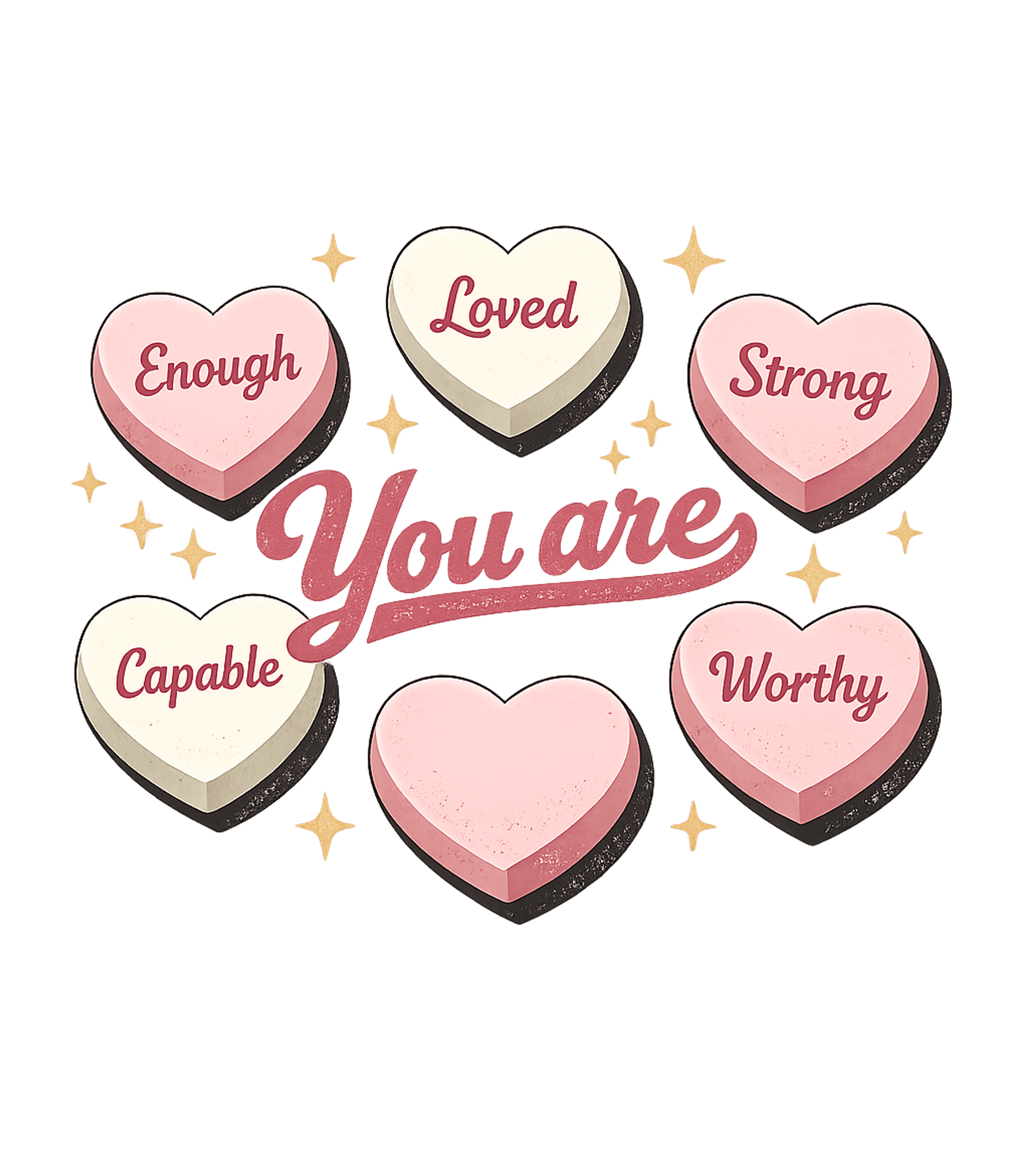 You Are Affirmations Valentine’s Day Sticker featuring This charming graphic features sweet, vintage-style candy he – designed by Geoff Brown @ SunFrog You Are Affirmations Valentine’s Day Sticker featuring This charming graphic features sweet, vintage-style candy he – designed by Geoff Brown @ SunFrog