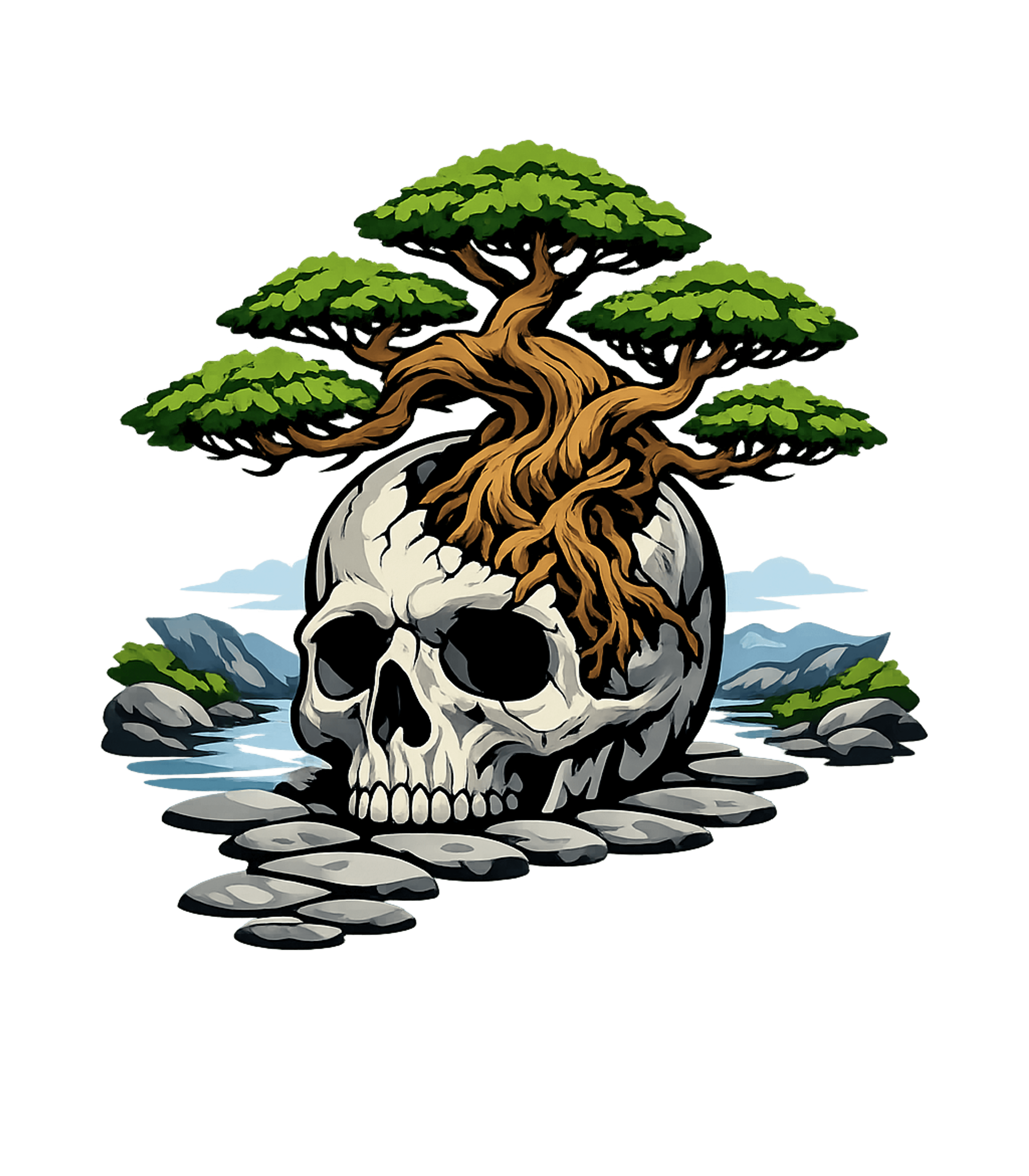 Zen Skull Bonsai Inspirational Messages Crewneck Sweatshirt featuring Embrace the serene blend of life and mortality with this uni – designed by Geoff Brown @ SunFrog Zen Skull Bonsai Inspirational Messages Crewneck Sweatshirt featuring Embrace the serene blend of life and mortality with this uni – designed by Geoff Brown @ SunFrog